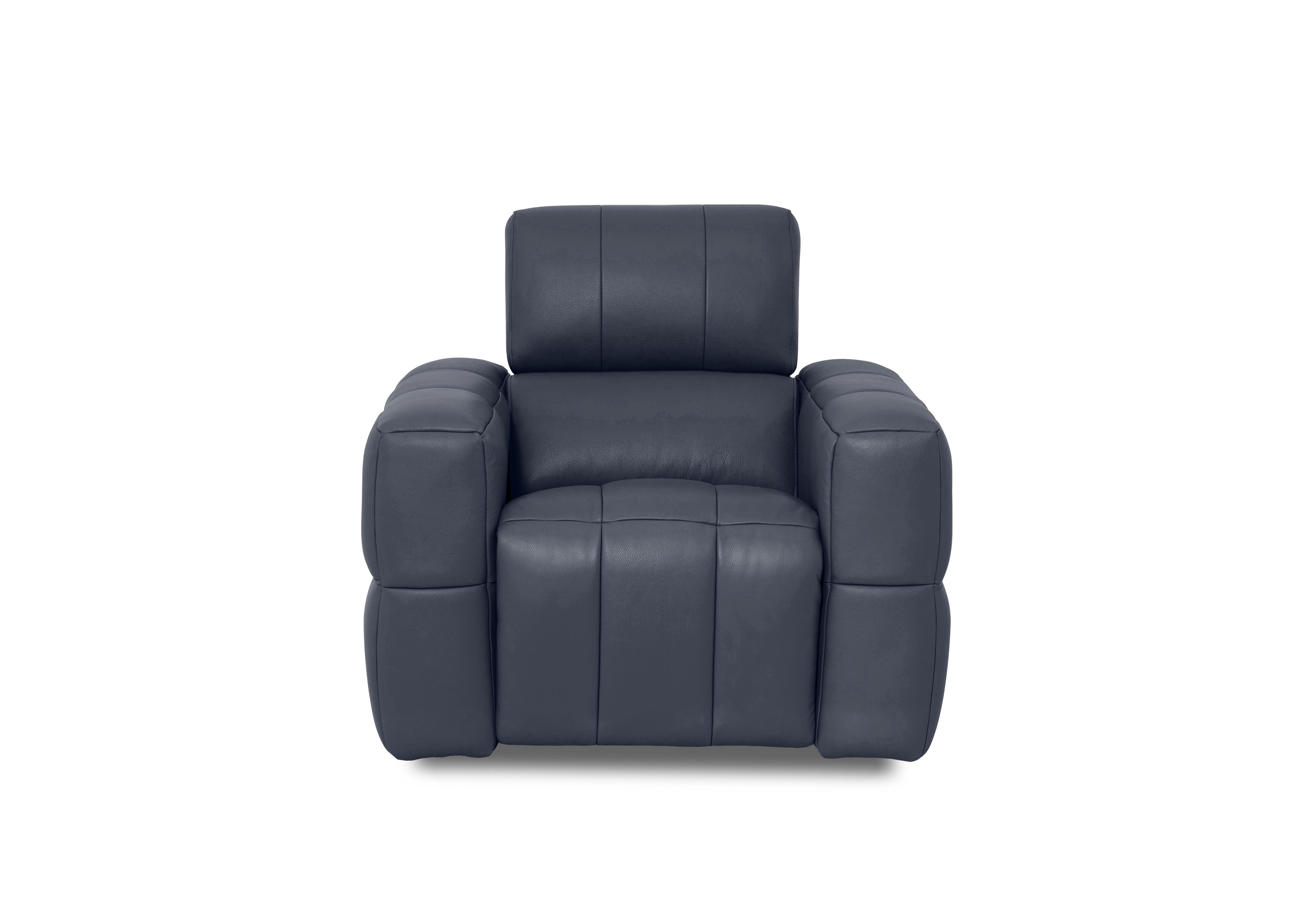 Cube Leather Power Recliner Chair with Power Headrest in Montana Lavender Gry Cat-60/18 on Furniture Village