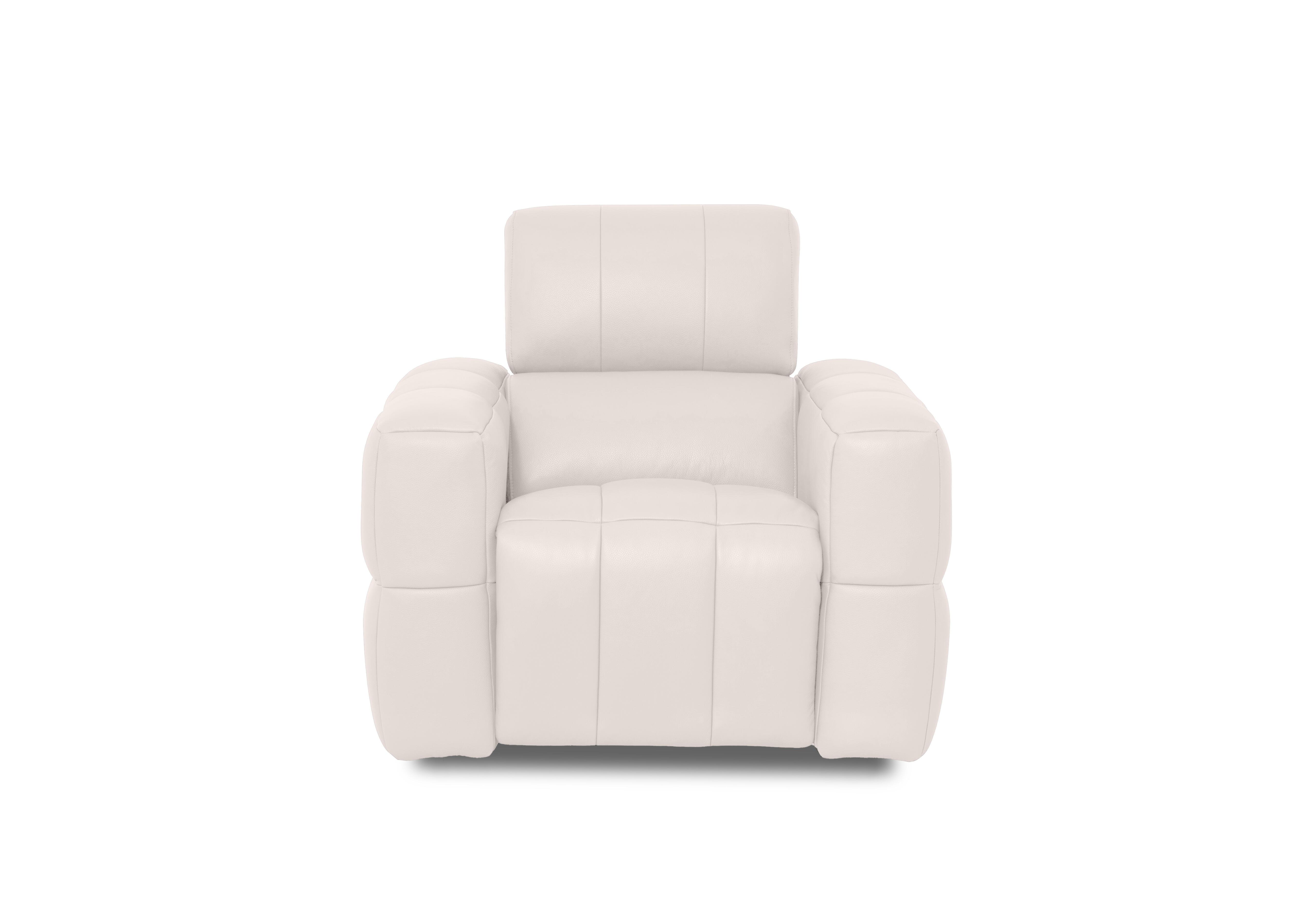 Cube Leather Power Recliner Chair with Power Headrest in Oslo Cotton Cat-40/13 on Furniture Village