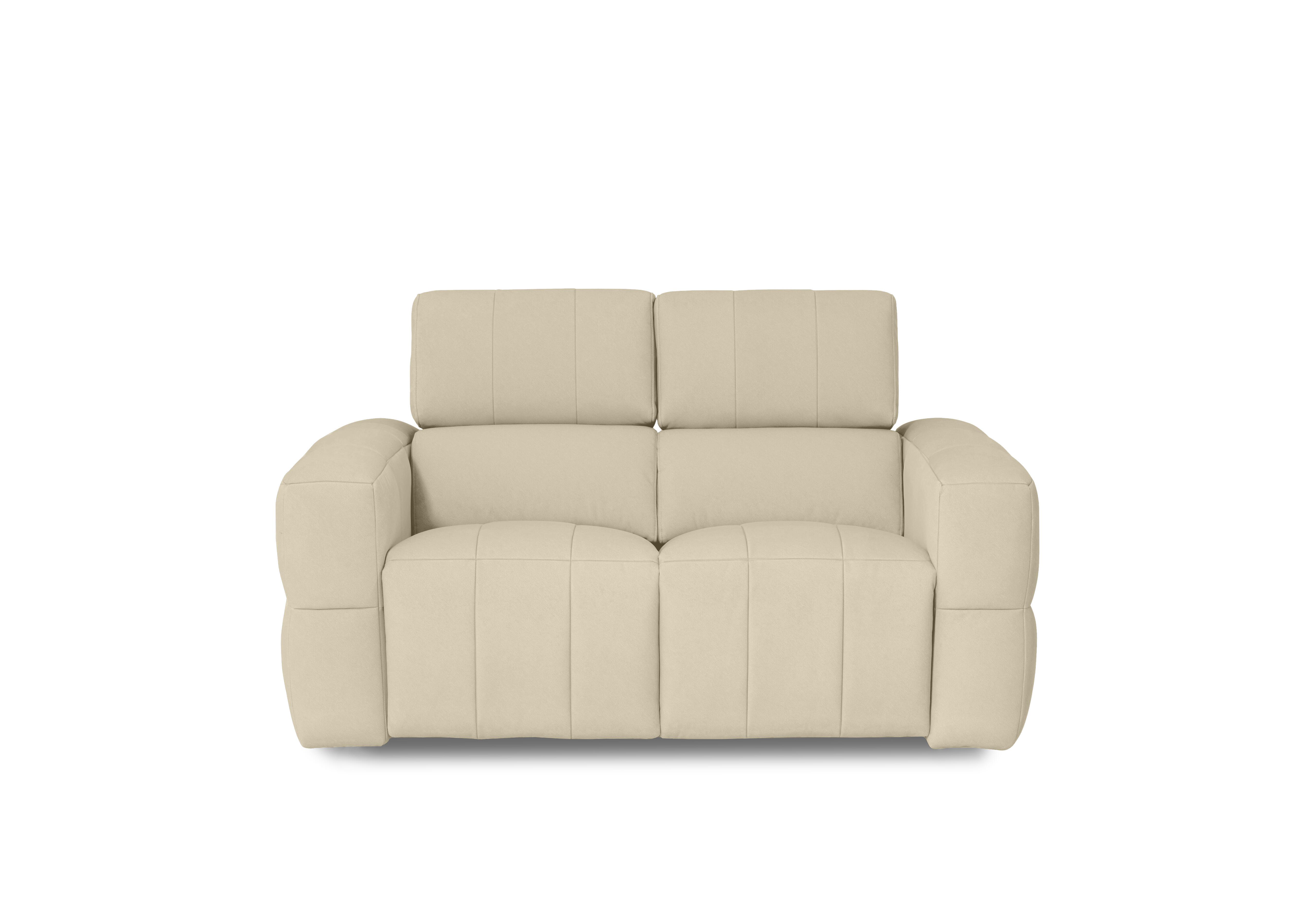 Cube Fabric 2 Seater Power Recliner Sofa with Power Headrests in Bella Barley White 43121 on Furniture Village