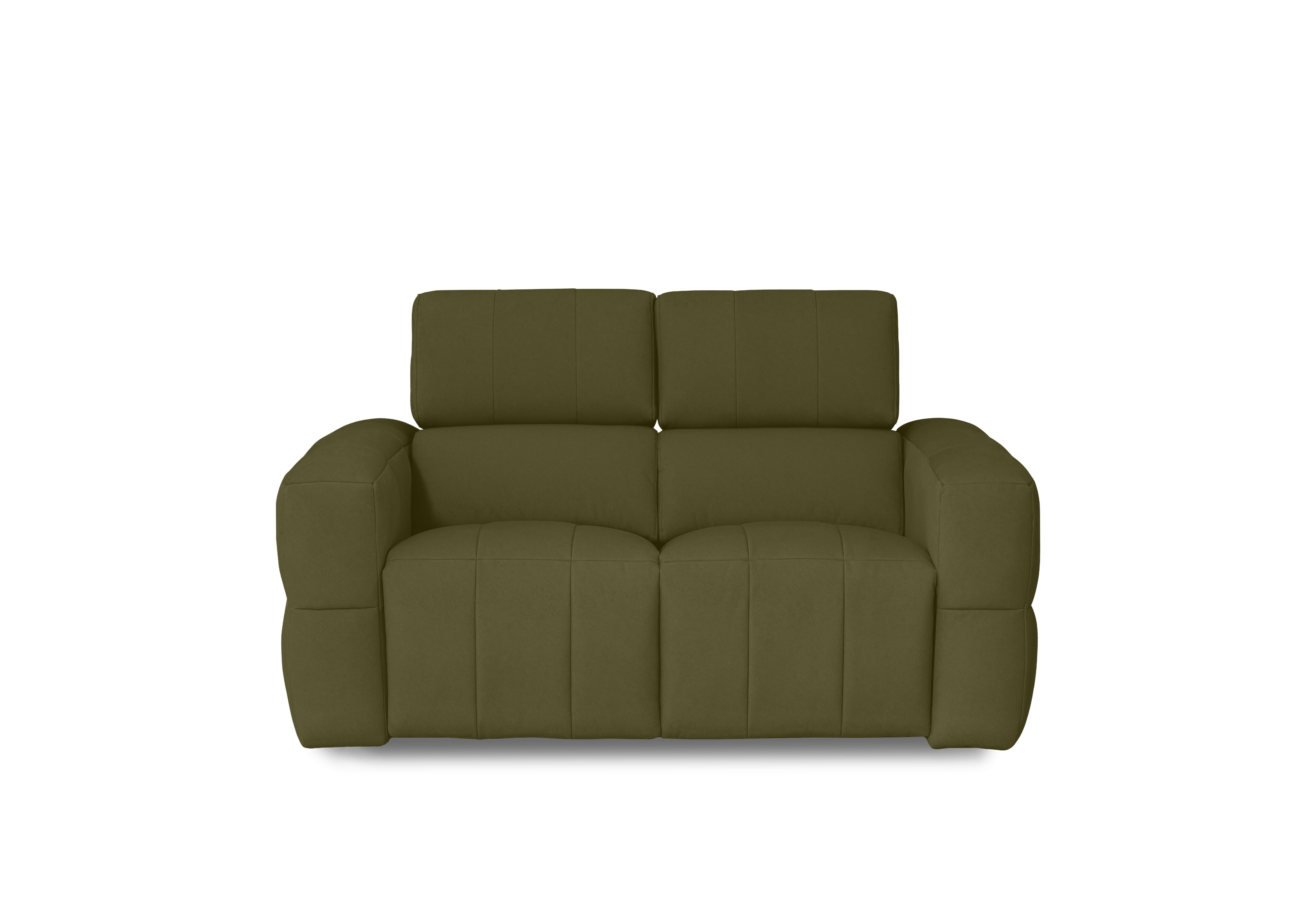 Cube Fabric 2 Seater Power Recliner Sofa with Power Headrests in Bella Olive 43351 on Furniture Village