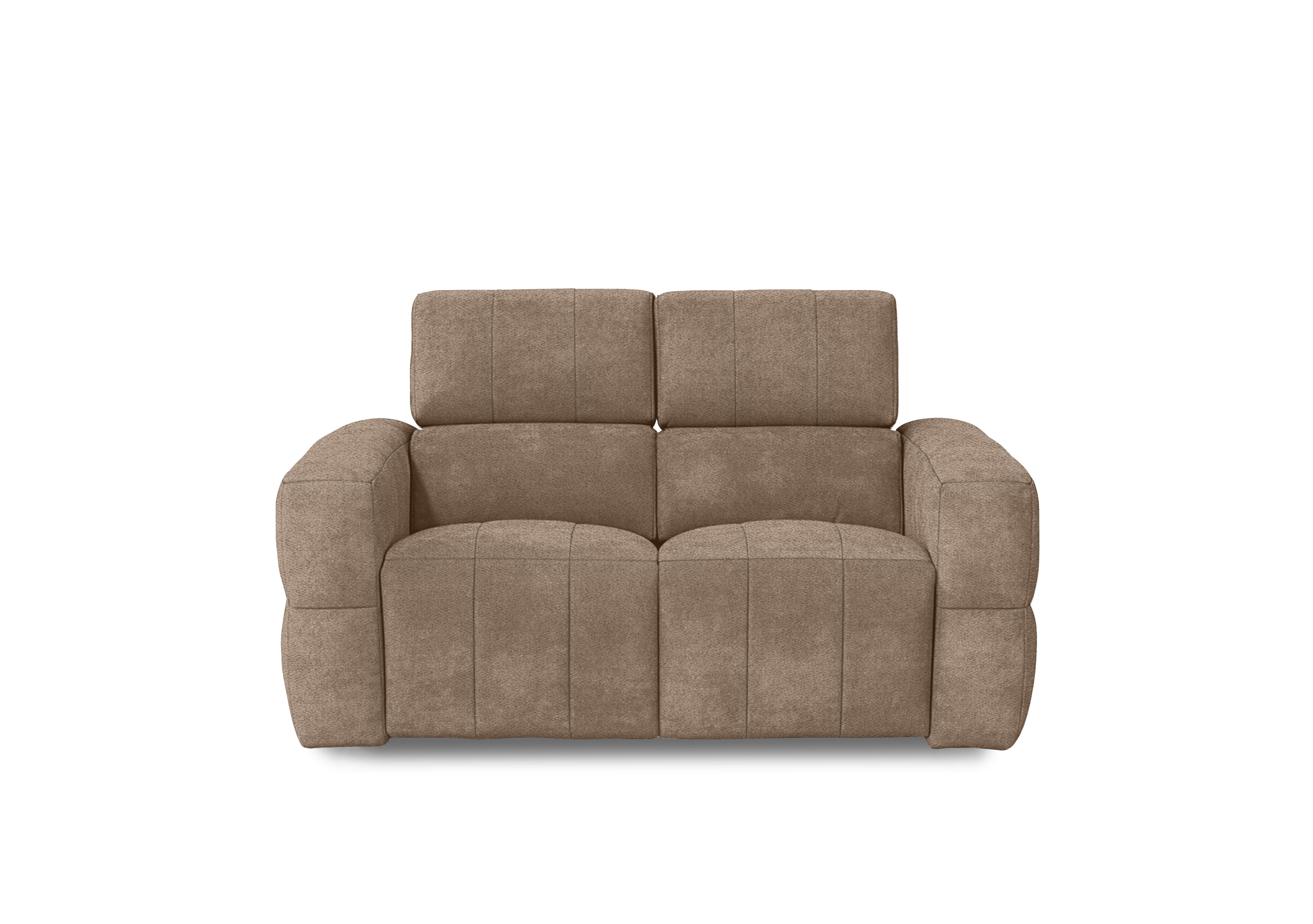 Cube Fabric 2 Seater Power Recliner Sofa with Power Headrests in Hudson Mocha 25431 on Furniture Village