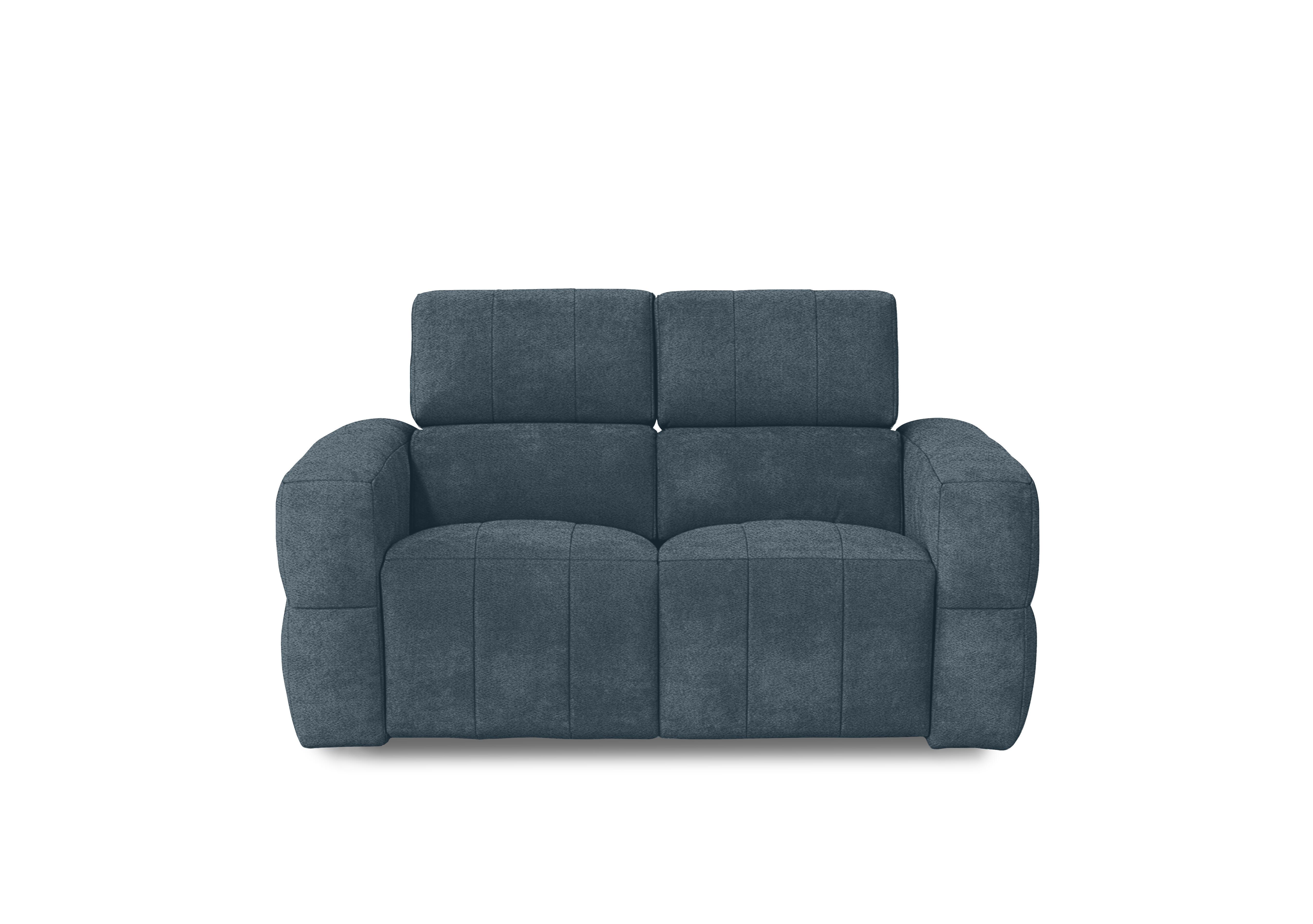 Cube Fabric 2 Seater Power Recliner Sofa with Power Headrests in Hudson Ocean 25315 on Furniture Village