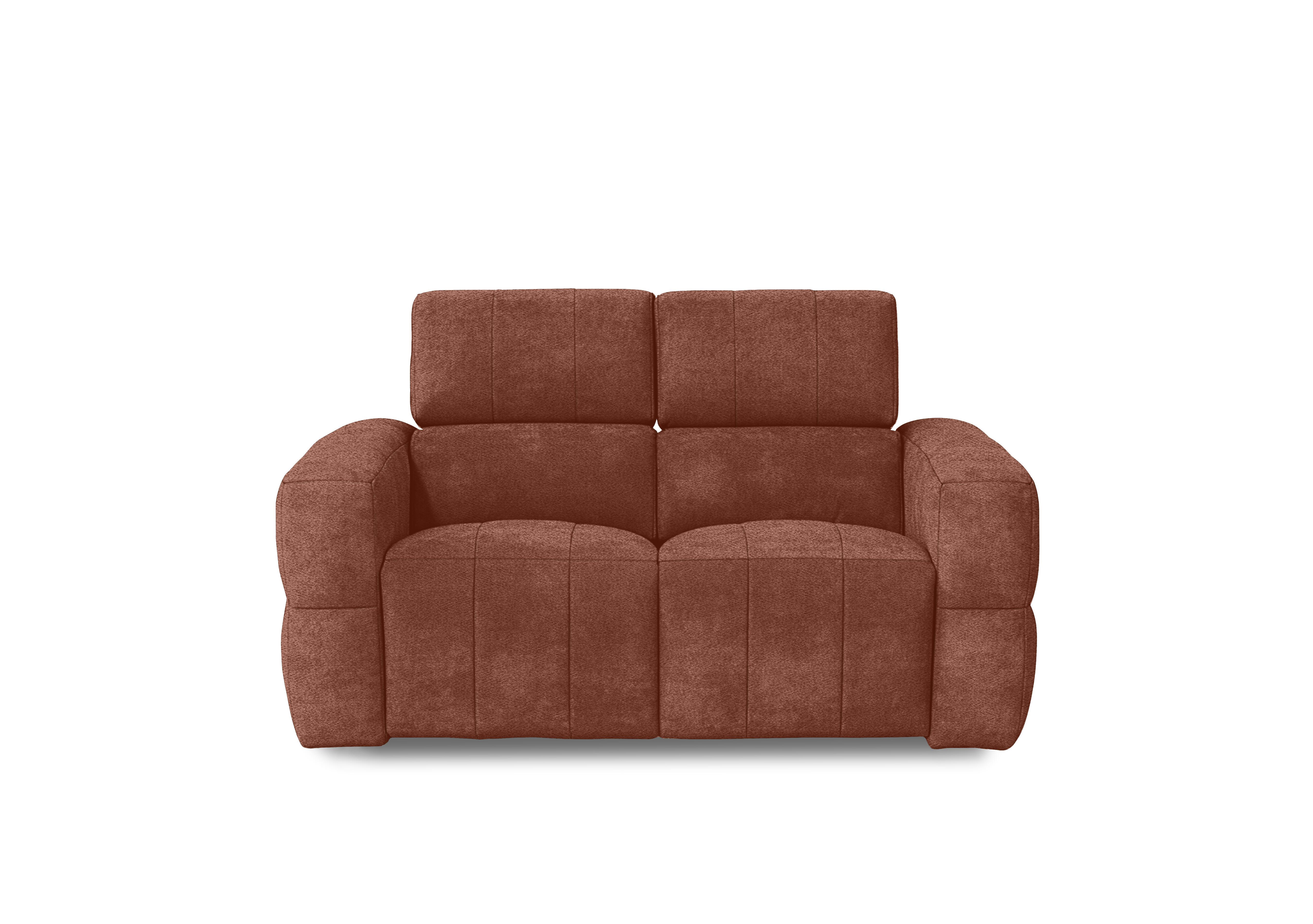 Cube Fabric 2 Seater Power Recliner Sofa with Power Headrests in Hudson Rust 25500 on Furniture Village