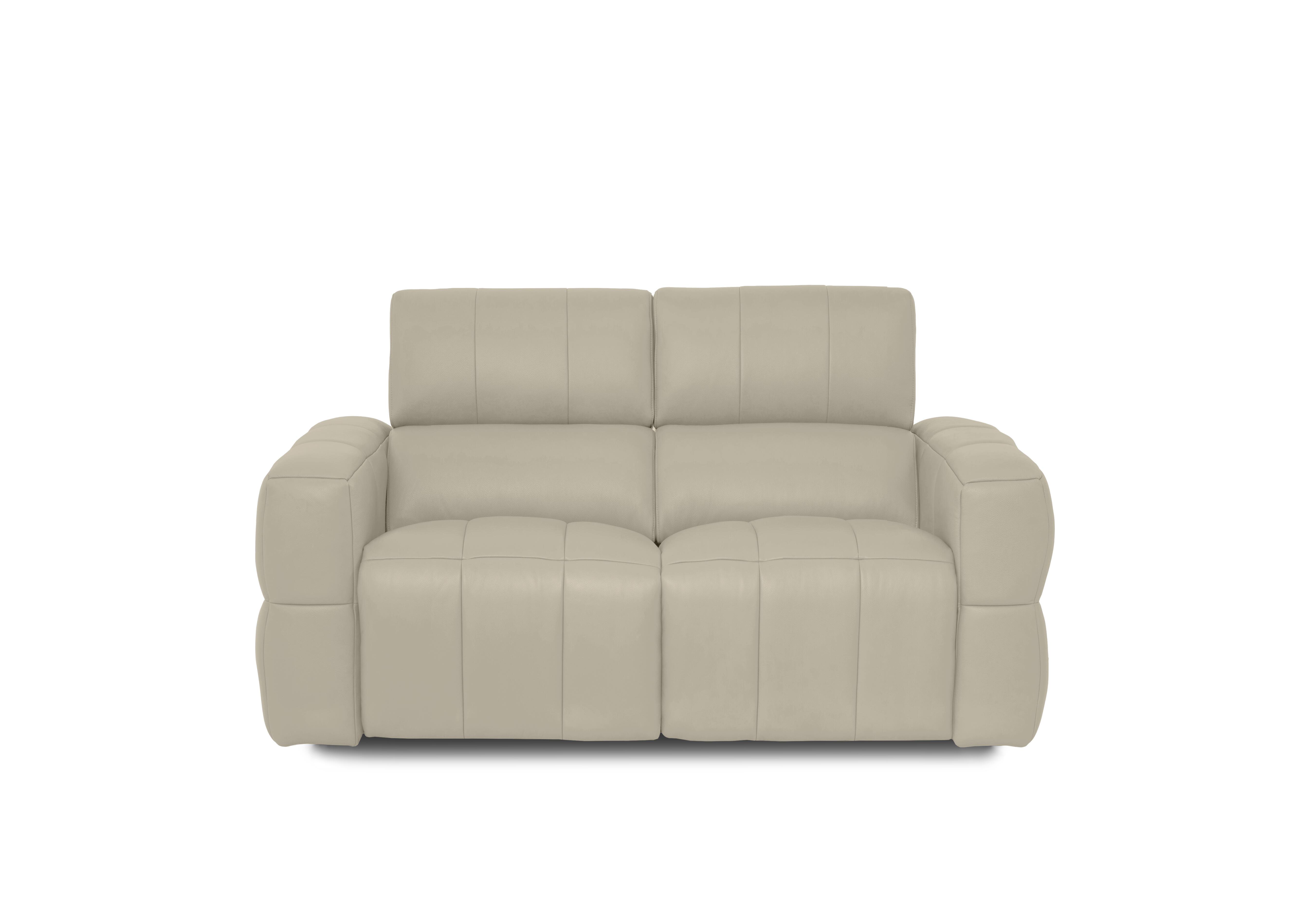 Cube Leather 2 Seater Power Recliner Sofa with Power Headrests in Montana Bone China Cat-60/05 on Furniture Village
