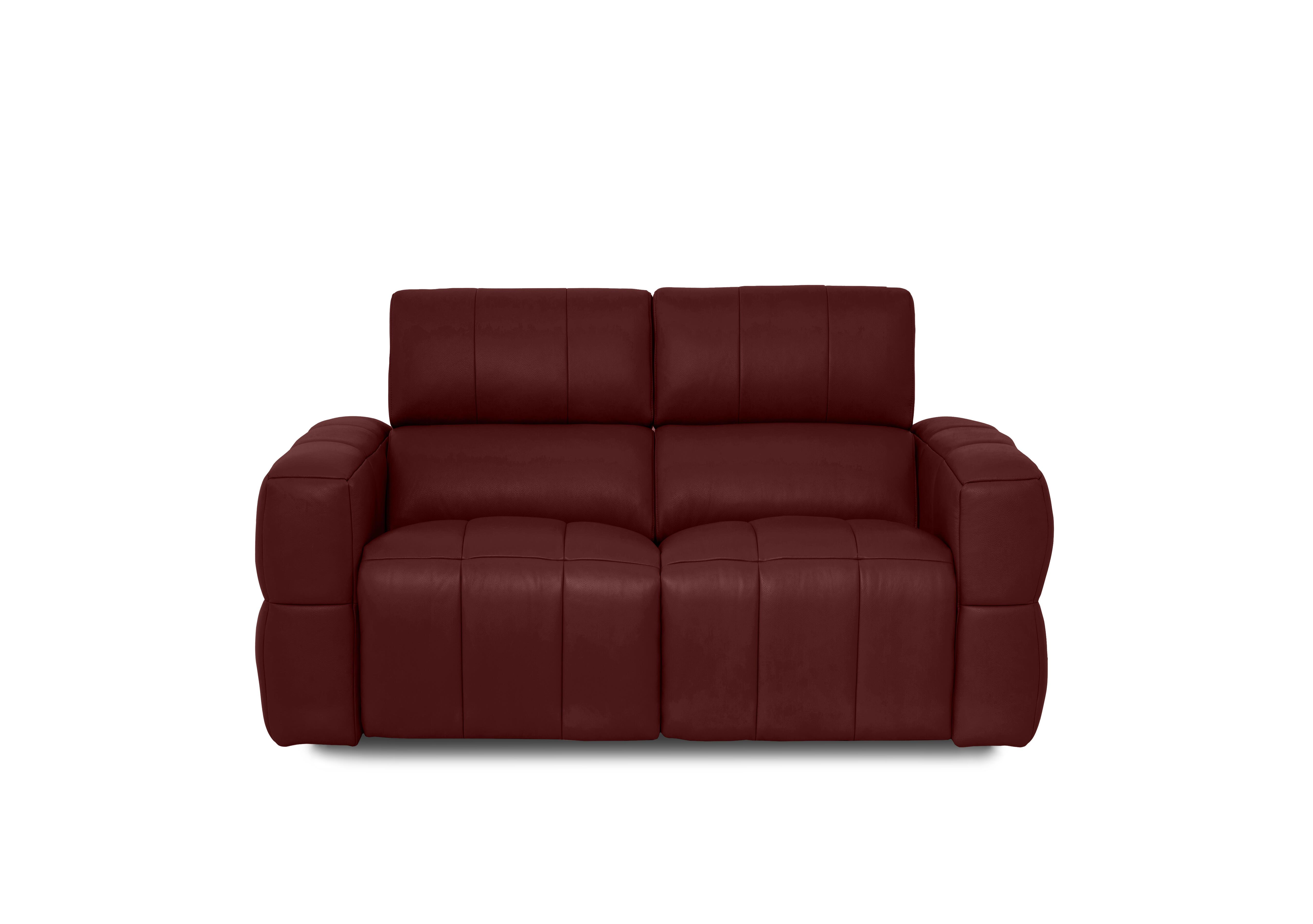 Cube Leather 2 Seater Power Recliner Sofa with Power Headrests in Montana Ruby Cat-60/15 on Furniture Village