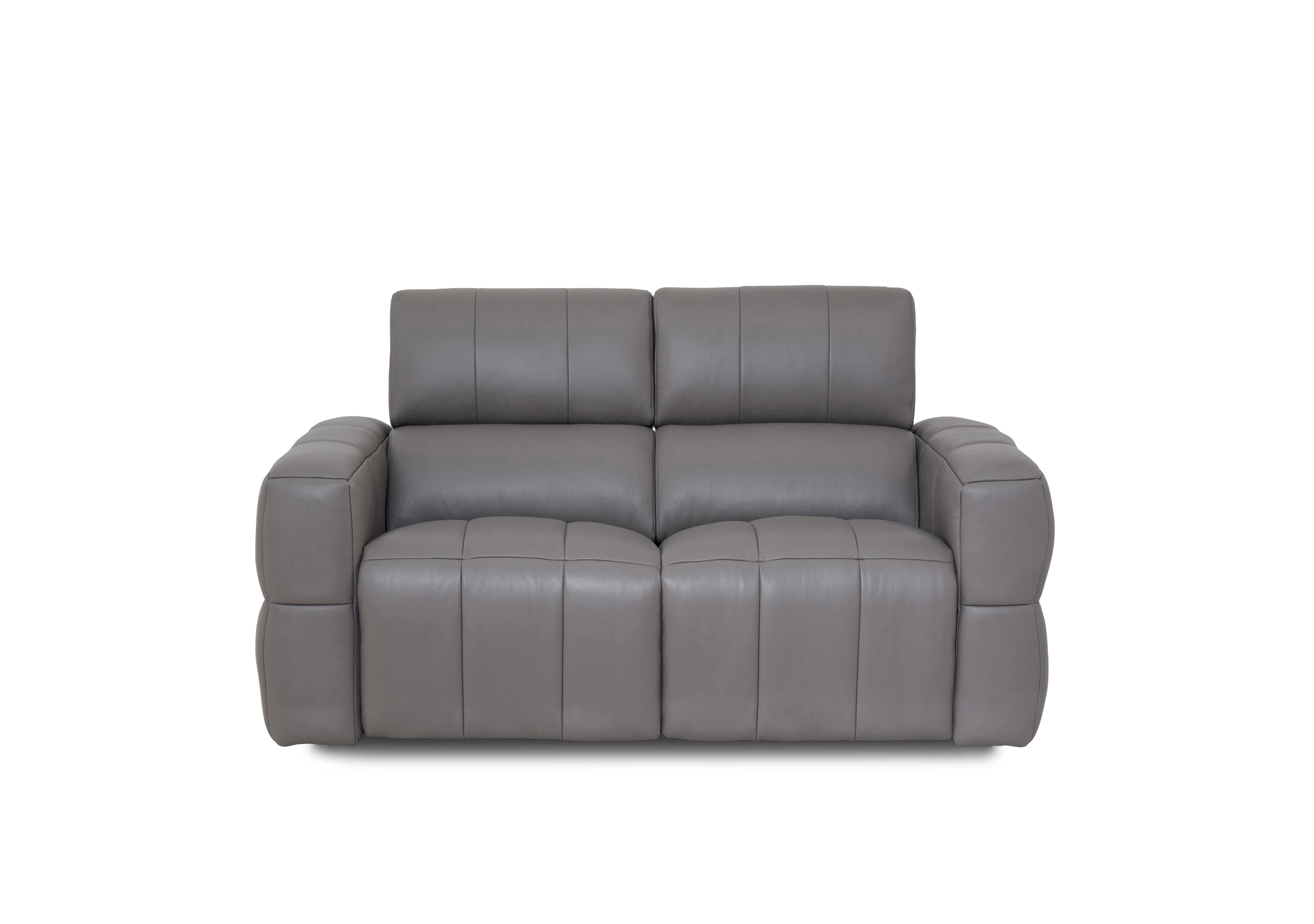 Cube Leather 2 Seater Power Recliner Sofa with Power Headrests in Oslo Elephant Cat-40/15 on Furniture Village