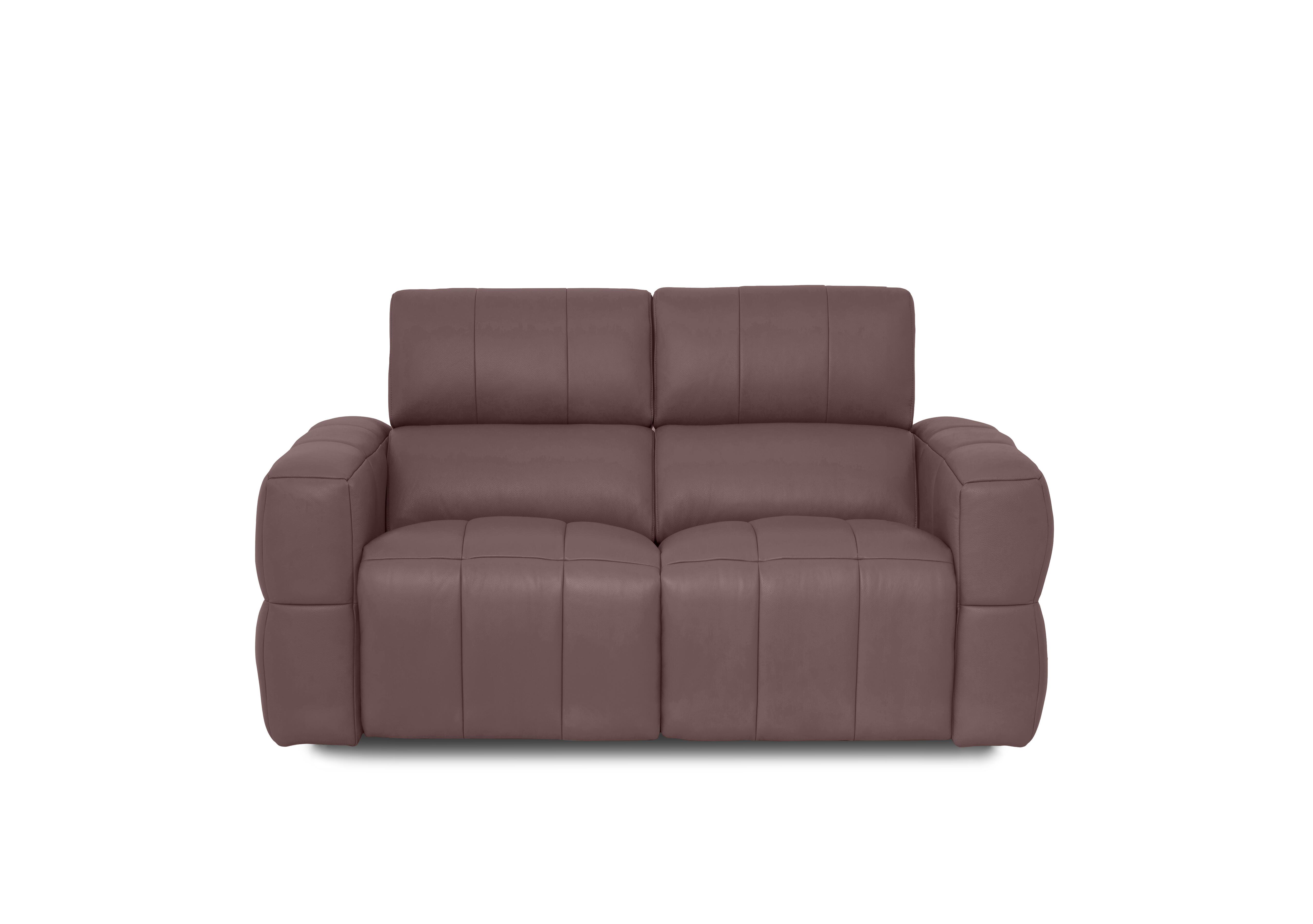 Cube Leather 2 Seater Power Recliner Sofa with Power Headrests in Oslo Mulberry Cat-40/30 on Furniture Village