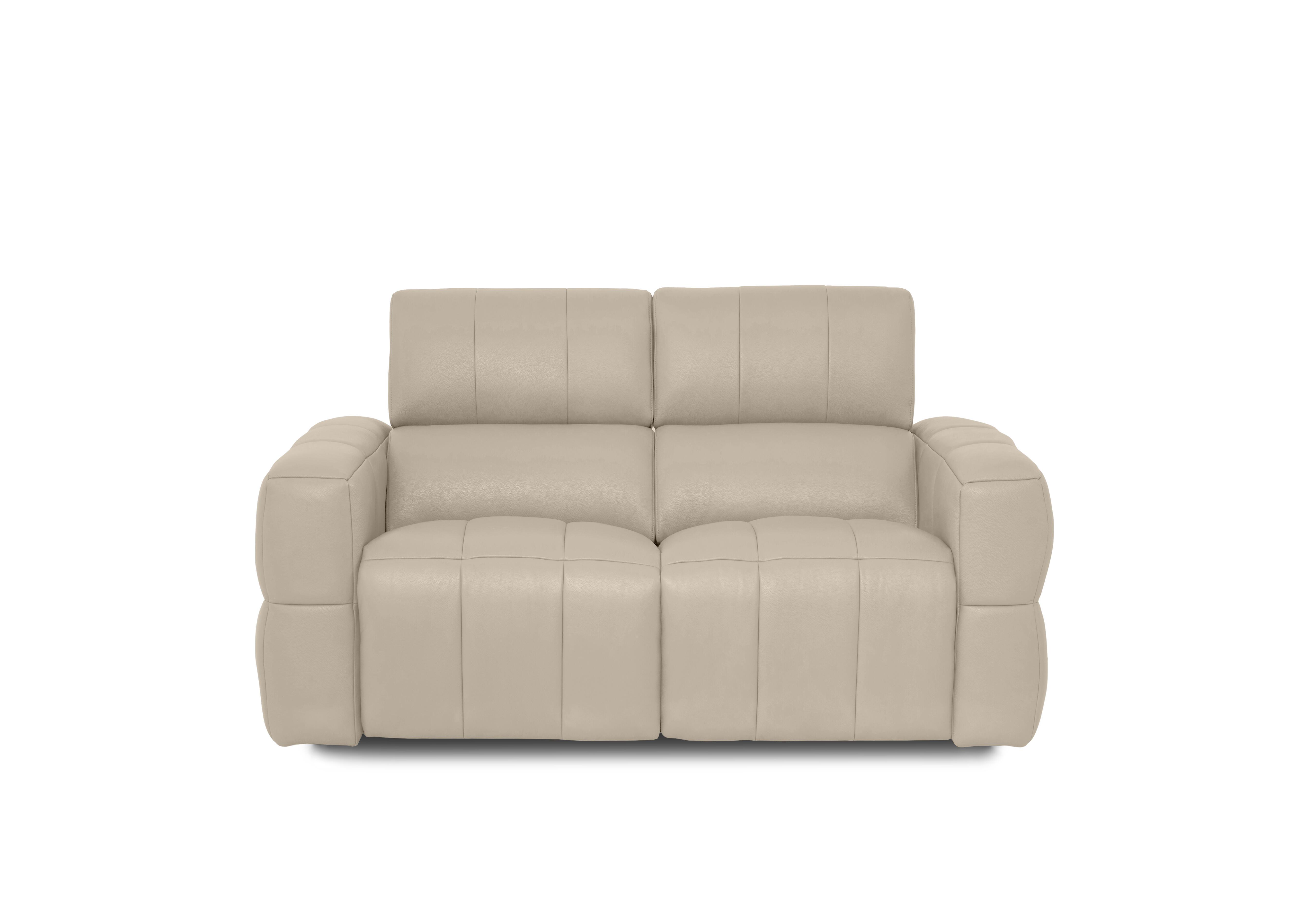 Cube Leather 2 Seater Power Recliner Sofa with Power Headrests in Oslo Oyster Cat-40/08 on Furniture Village