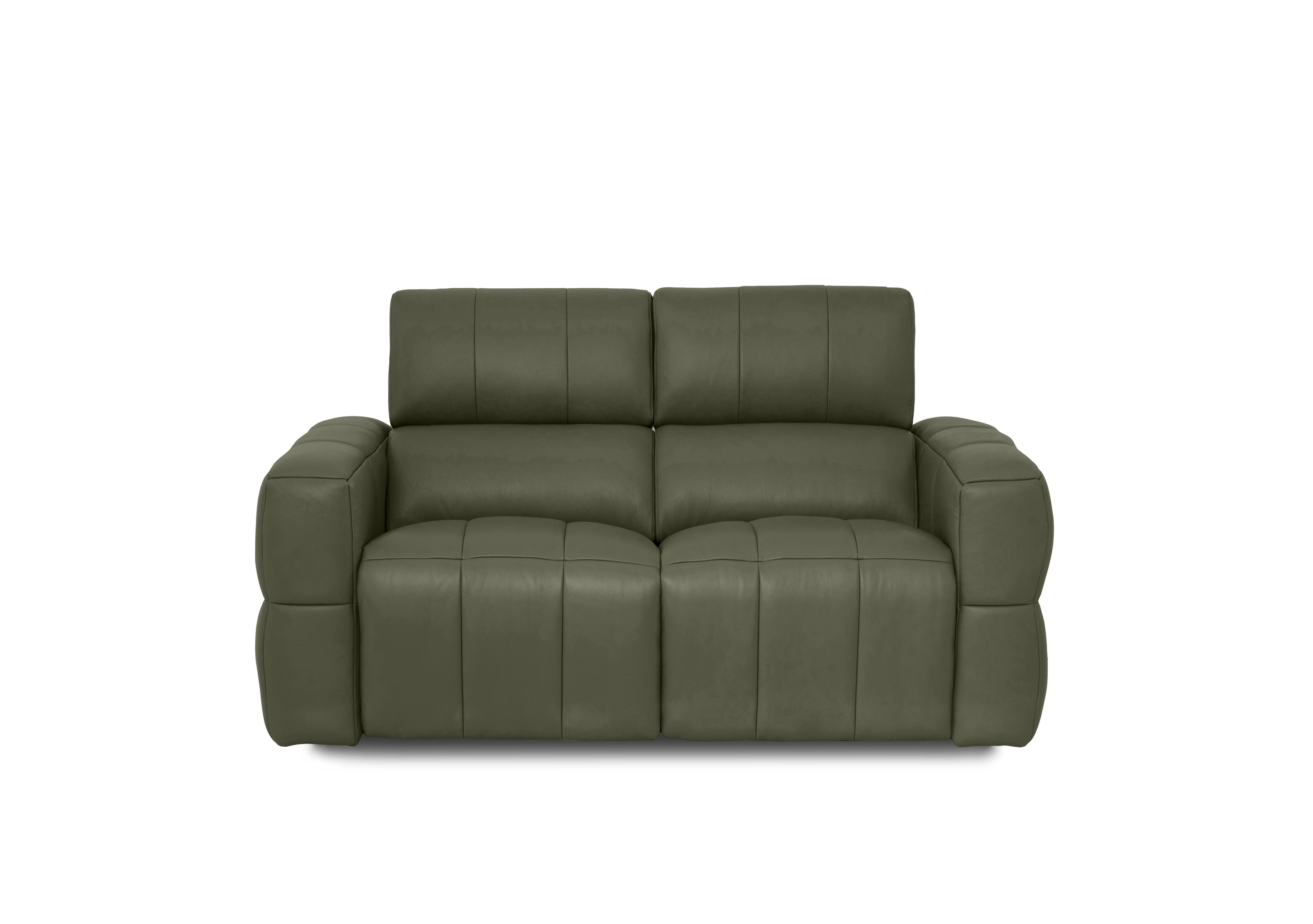 Cube Leather 2 Seater Power Recliner Sofa with Power Headrests in Oslo Pine Cat-40/10 on Furniture Village
