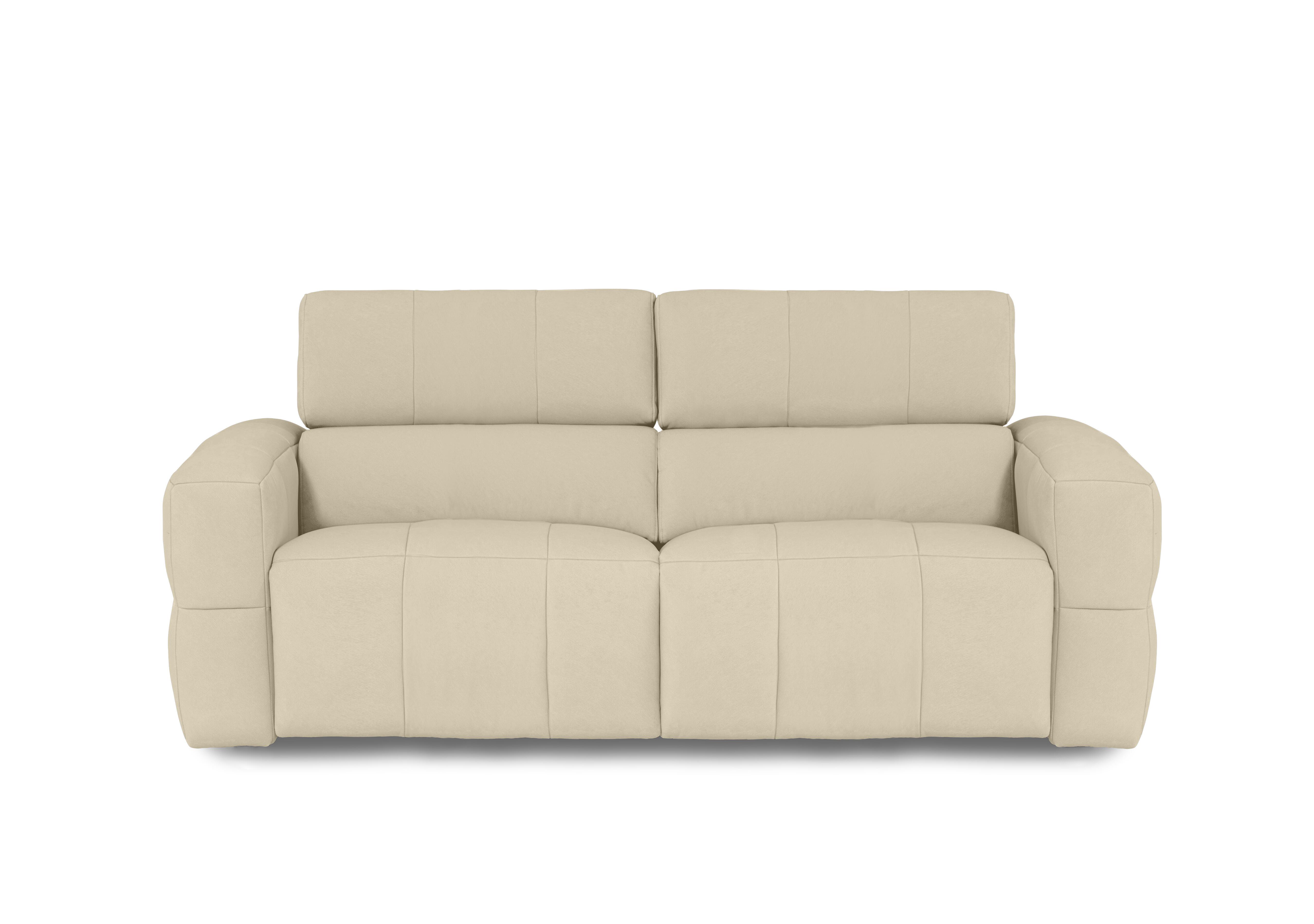 Cube Fabric 3 Seater Power Recliner Sofa with Power Headrests in Bella Barley White 43121 on Furniture Village