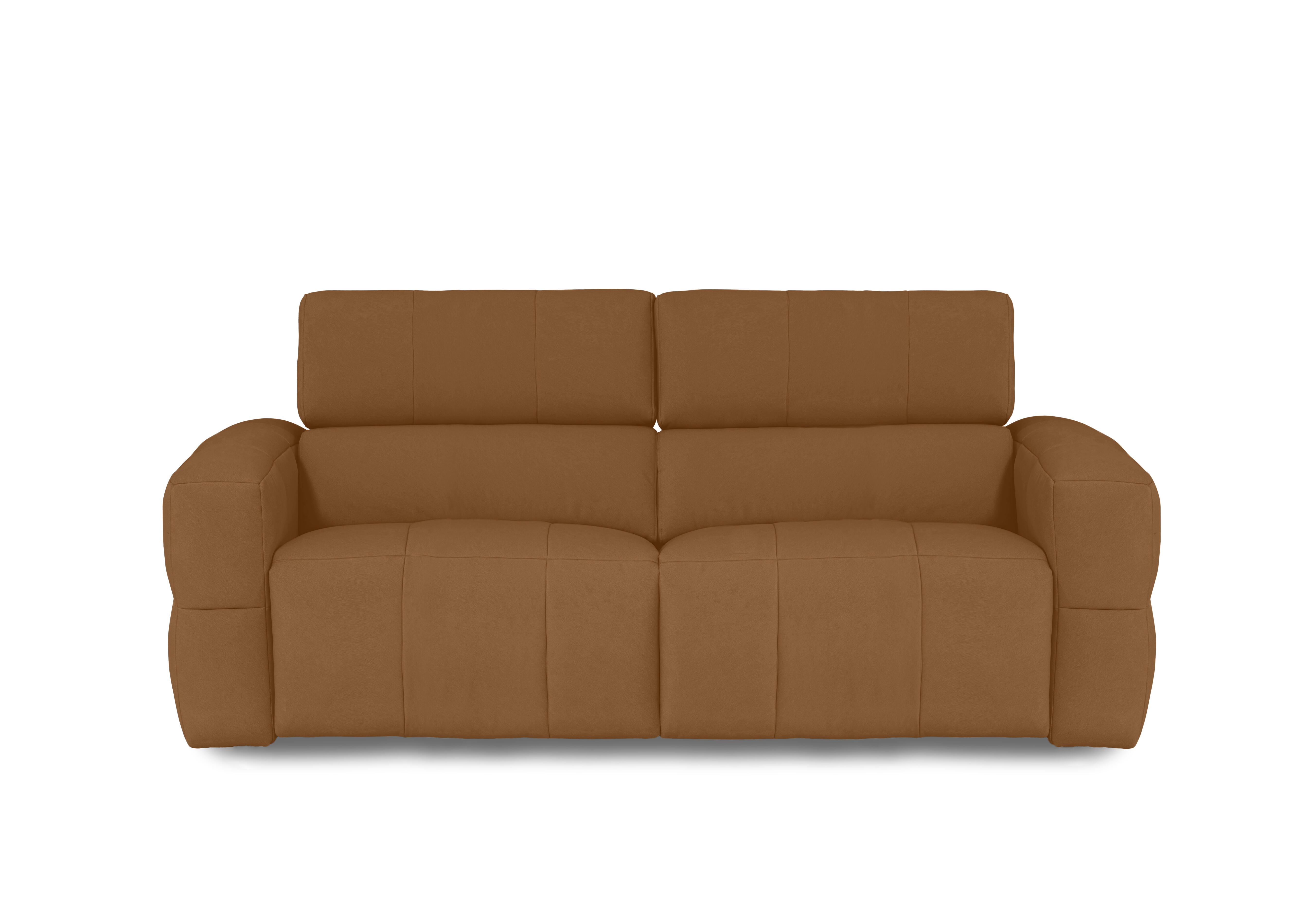 Cube Fabric 3 Seater Power Recliner Sofa with Power Headrests in Bella Copper 43273 on Furniture Village