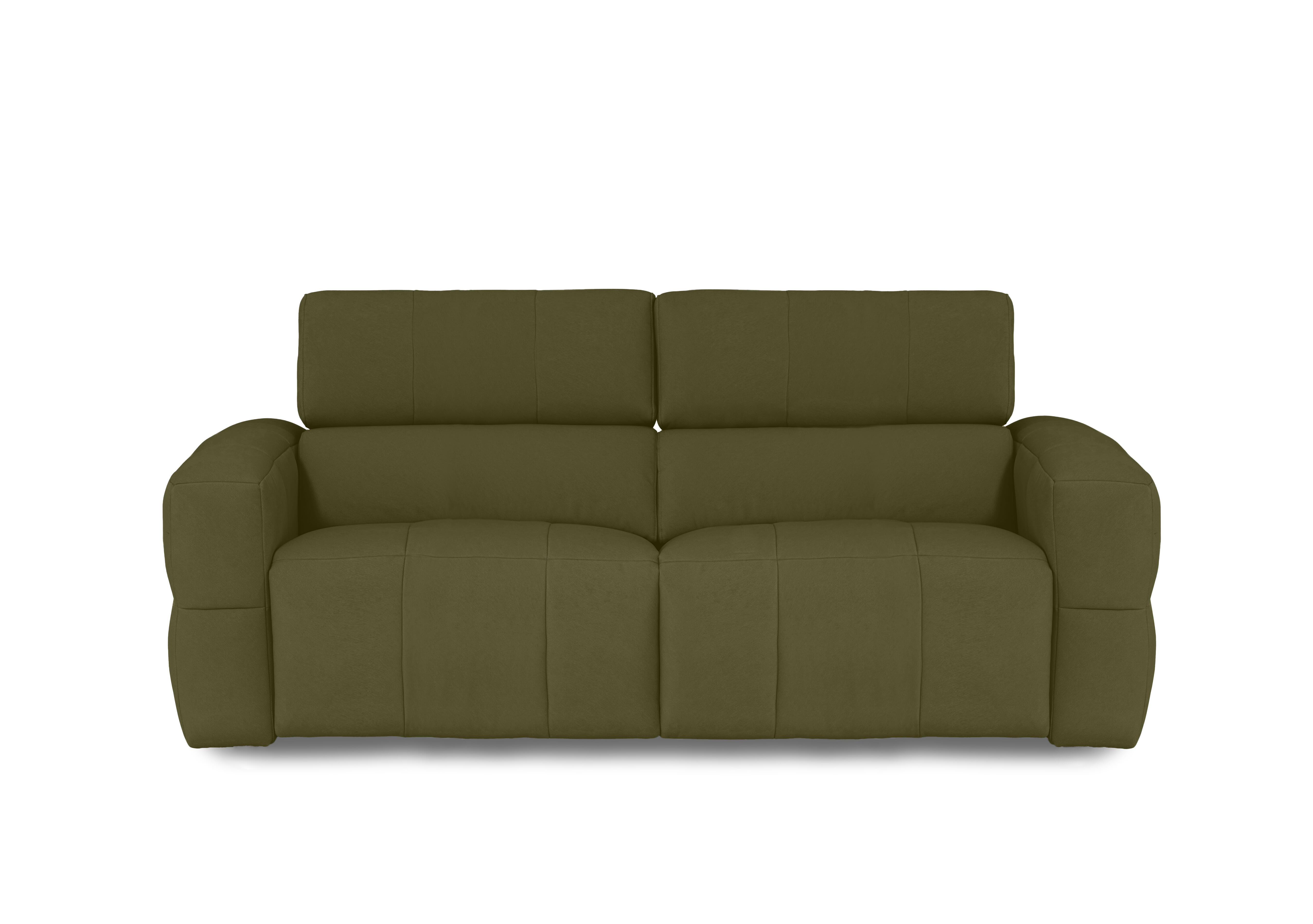 Cube Fabric 3 Seater Power Recliner Sofa with Power Headrests in Bella Olive 43351 on Furniture Village