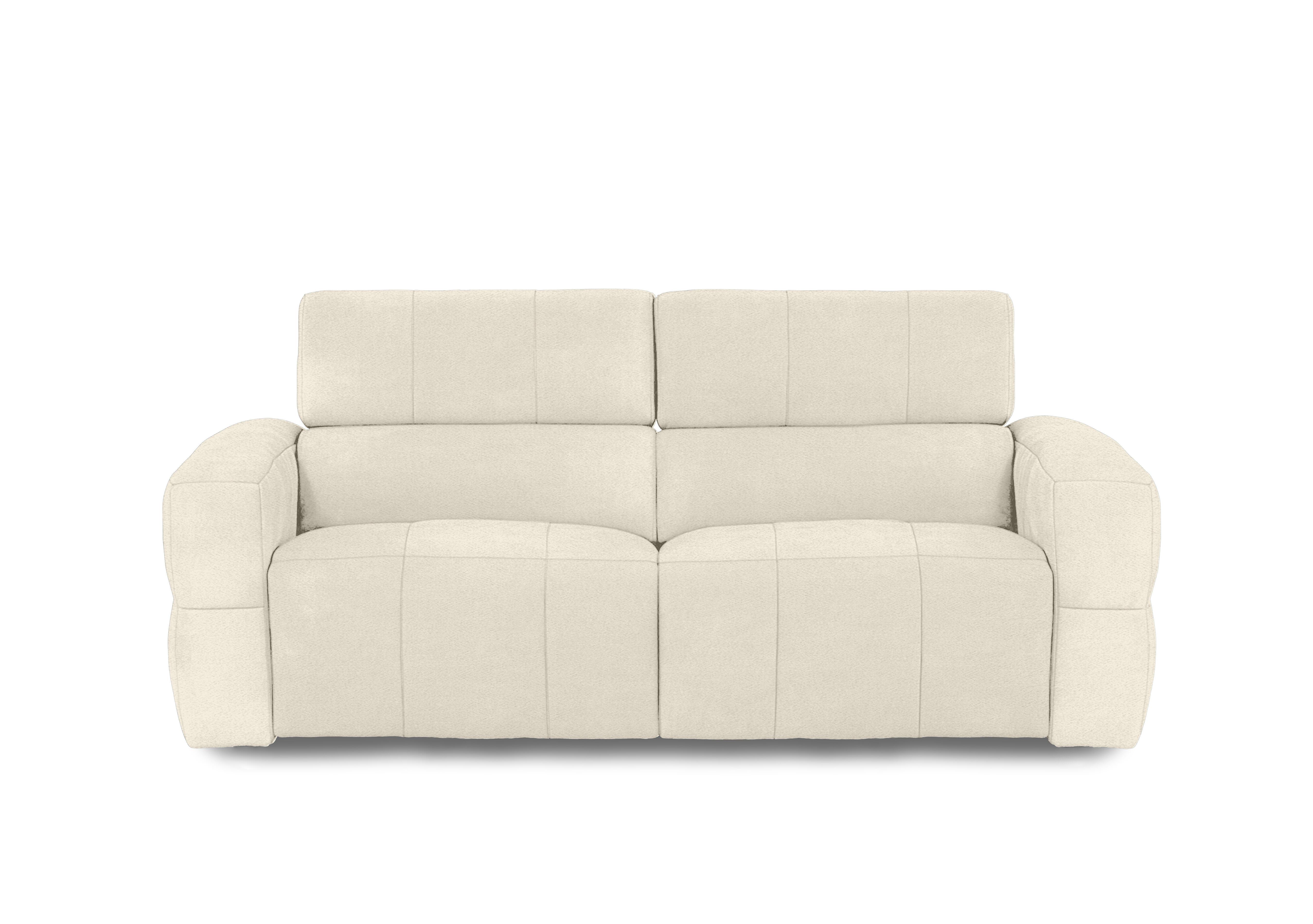 Cube Fabric 3 Seater Power Recliner Sofa with Power Headrests in Hudson Ivory 25102 on Furniture Village