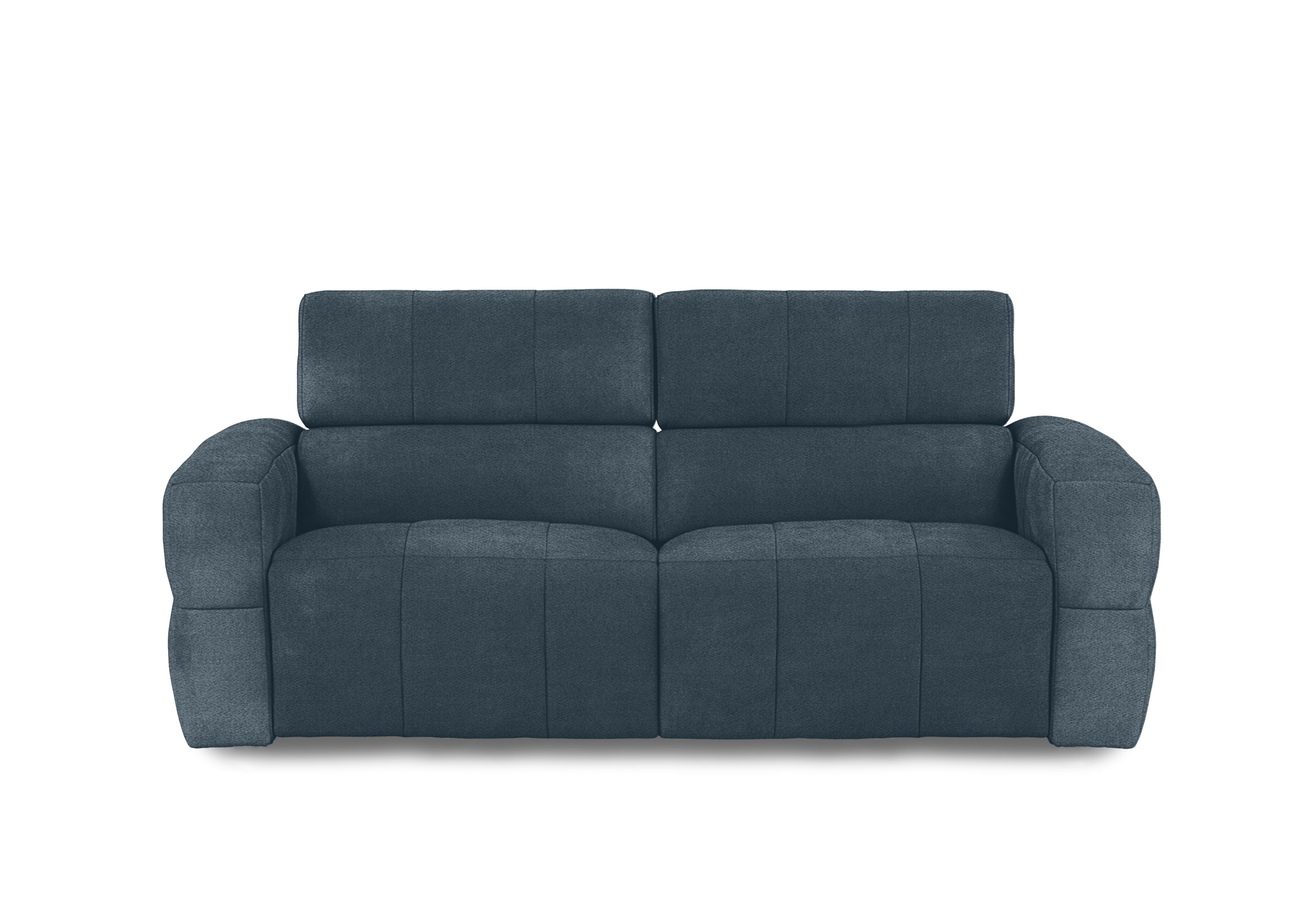 Cube Fabric 3 Seater Power Recliner Sofa with Power Headrests in Hudson Ocean 25315 on Furniture Village