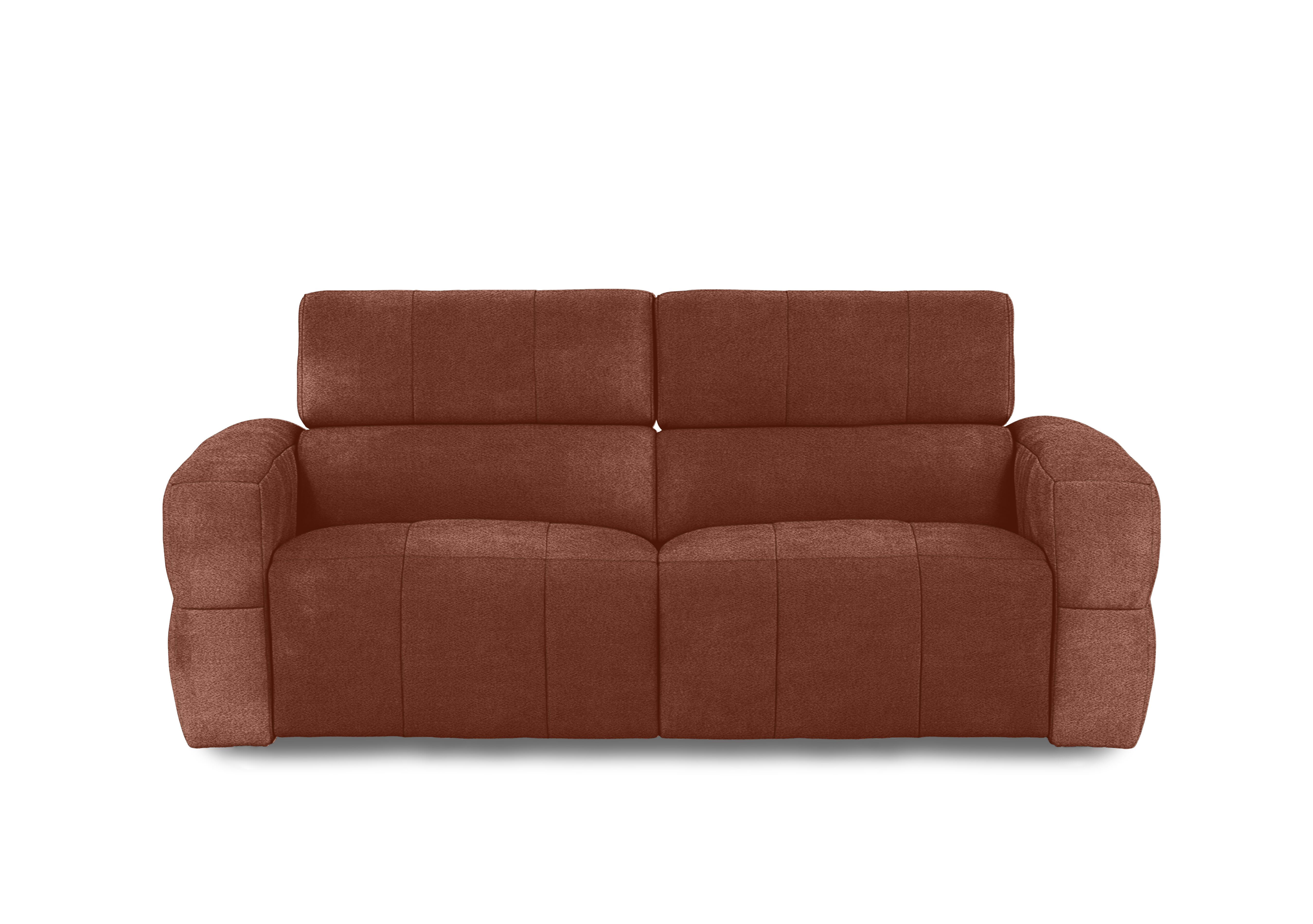 Cube Fabric 3 Seater Power Recliner Sofa with Power Headrests in Hudson Rust 25500 on Furniture Village