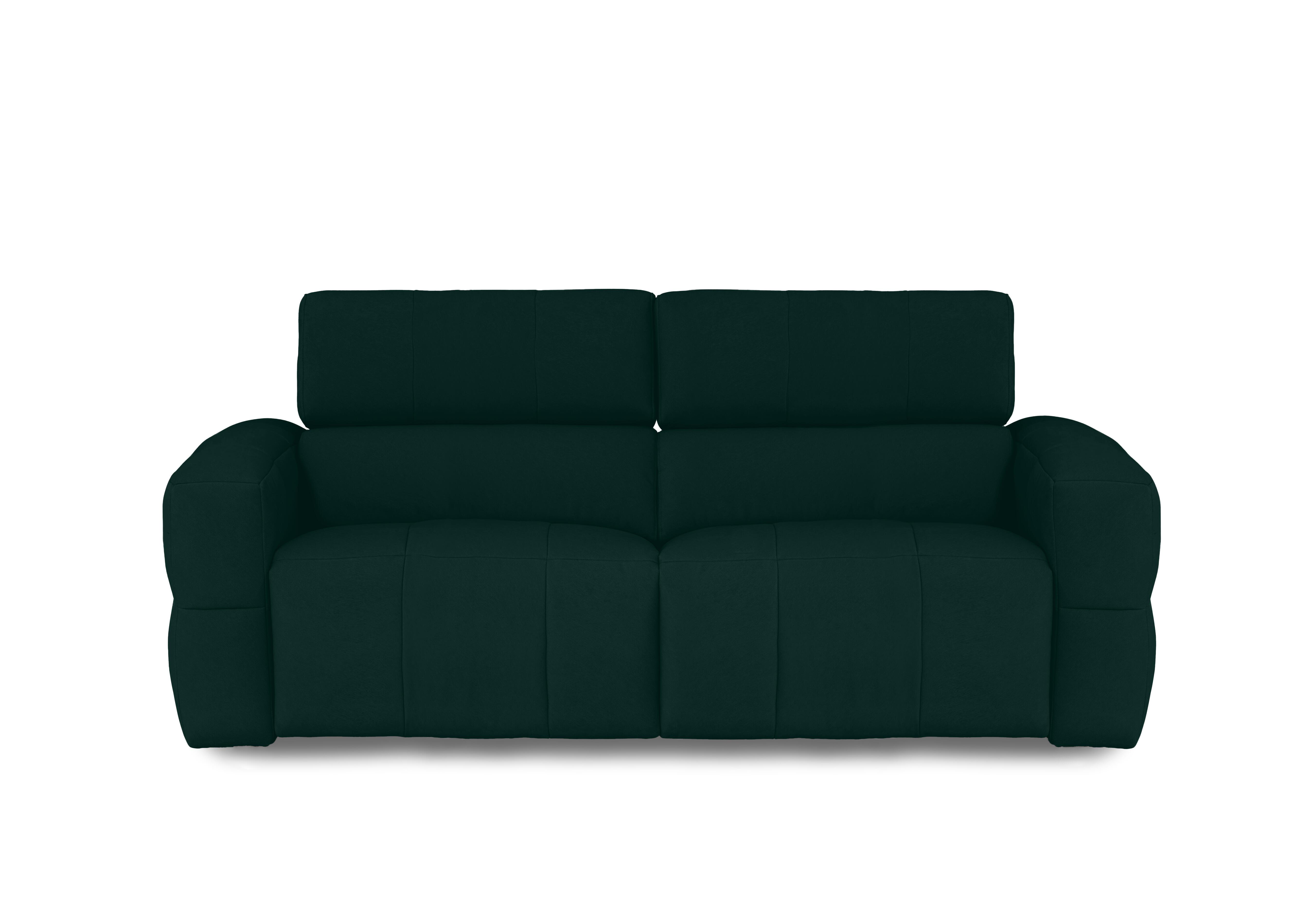 Cube Fabric 3 Seater Power Recliner Sofa with Power Headrests in Opulence Bottle Green 51011 on Furniture Village