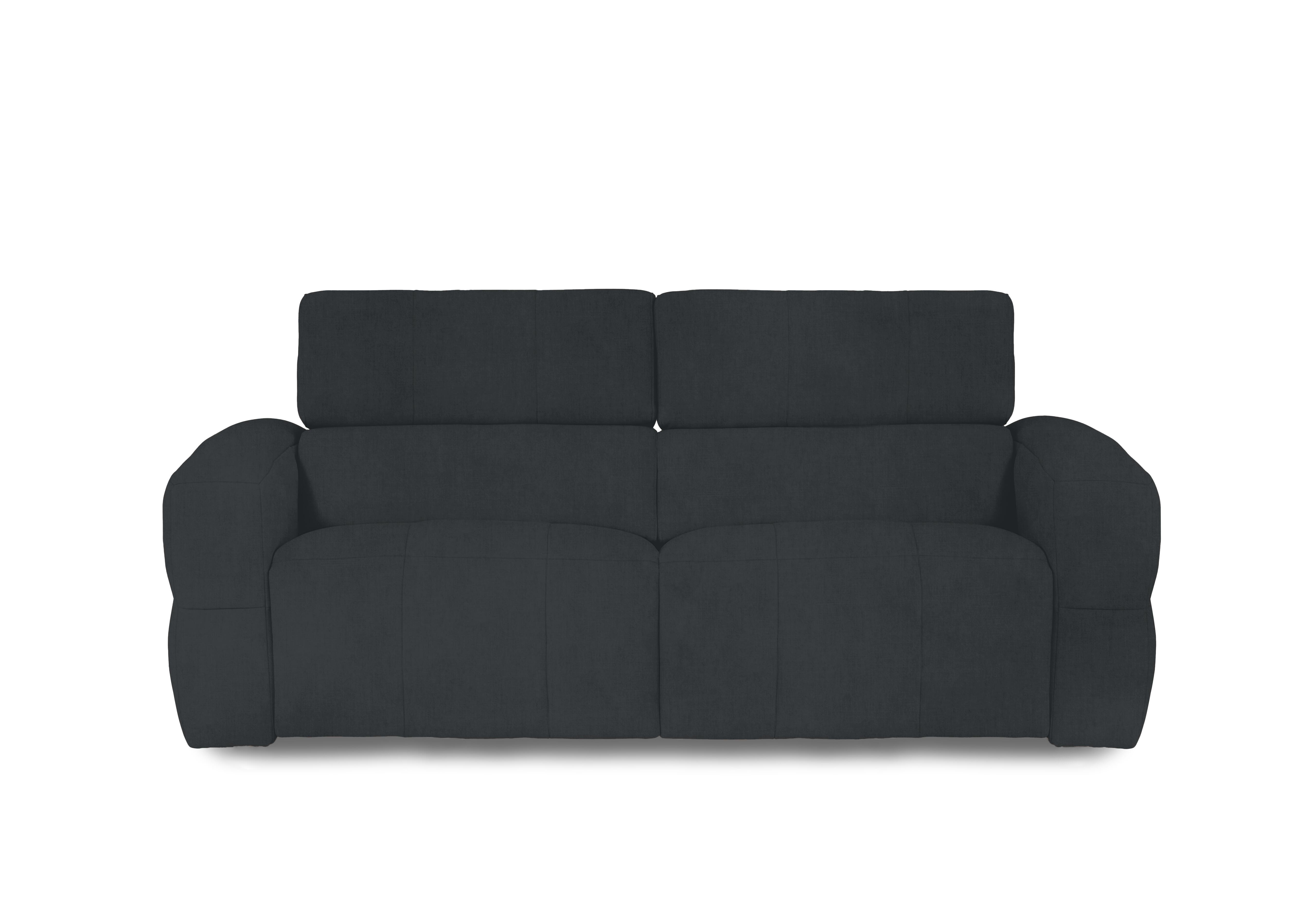Cube Fabric 3 Seater Power Recliner Sofa with Power Headrests in Opulence Charcoal 51002 on Furniture Village