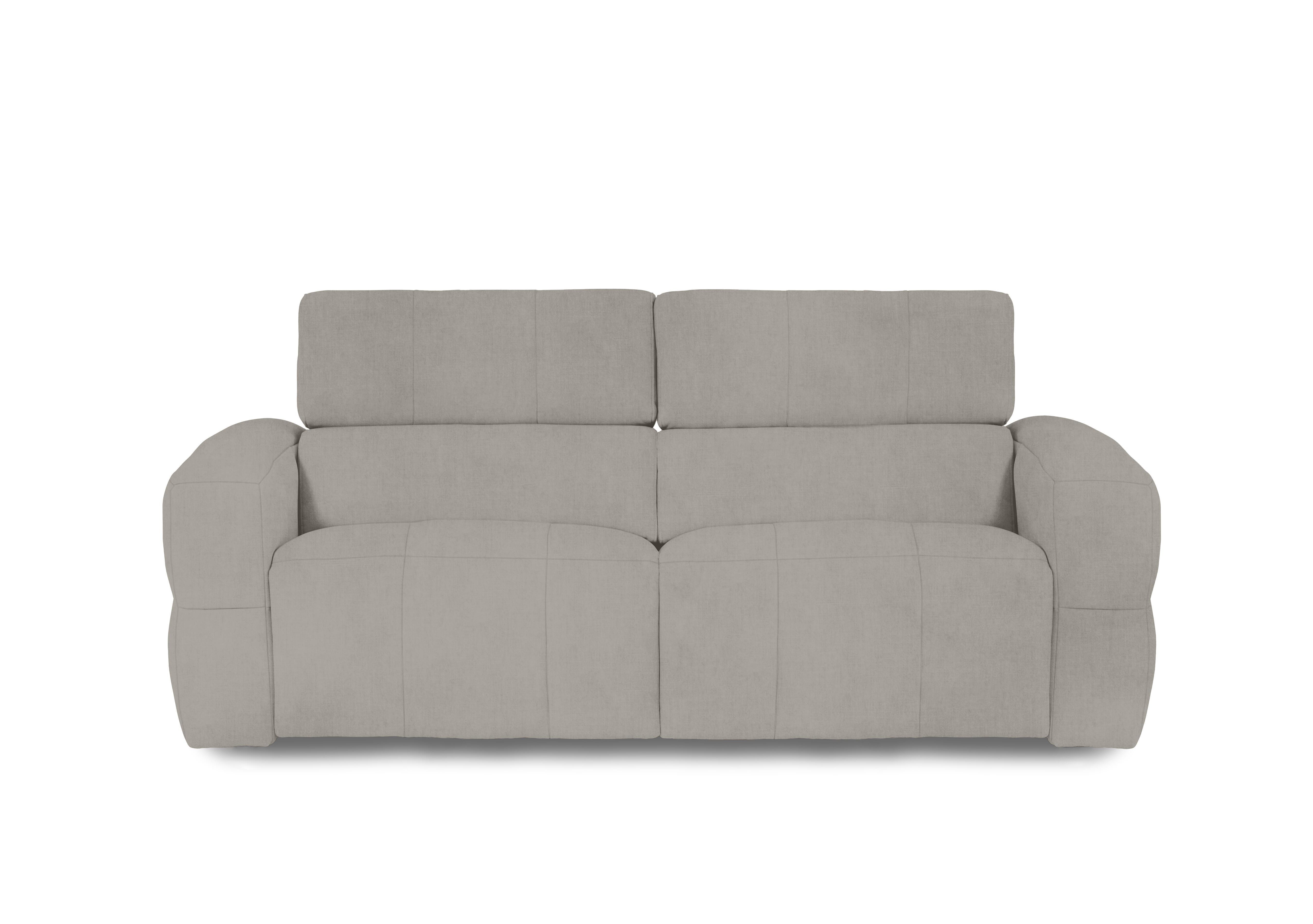 Cube Fabric 3 Seater Power Recliner Sofa with Power Headrests in Opulence Silver 51007 on Furniture Village