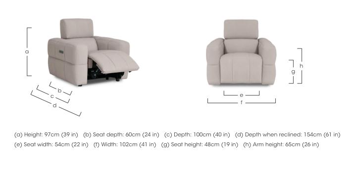 Cube Fabric Power Recliner Chair with Power Headrest in  on Furniture Village