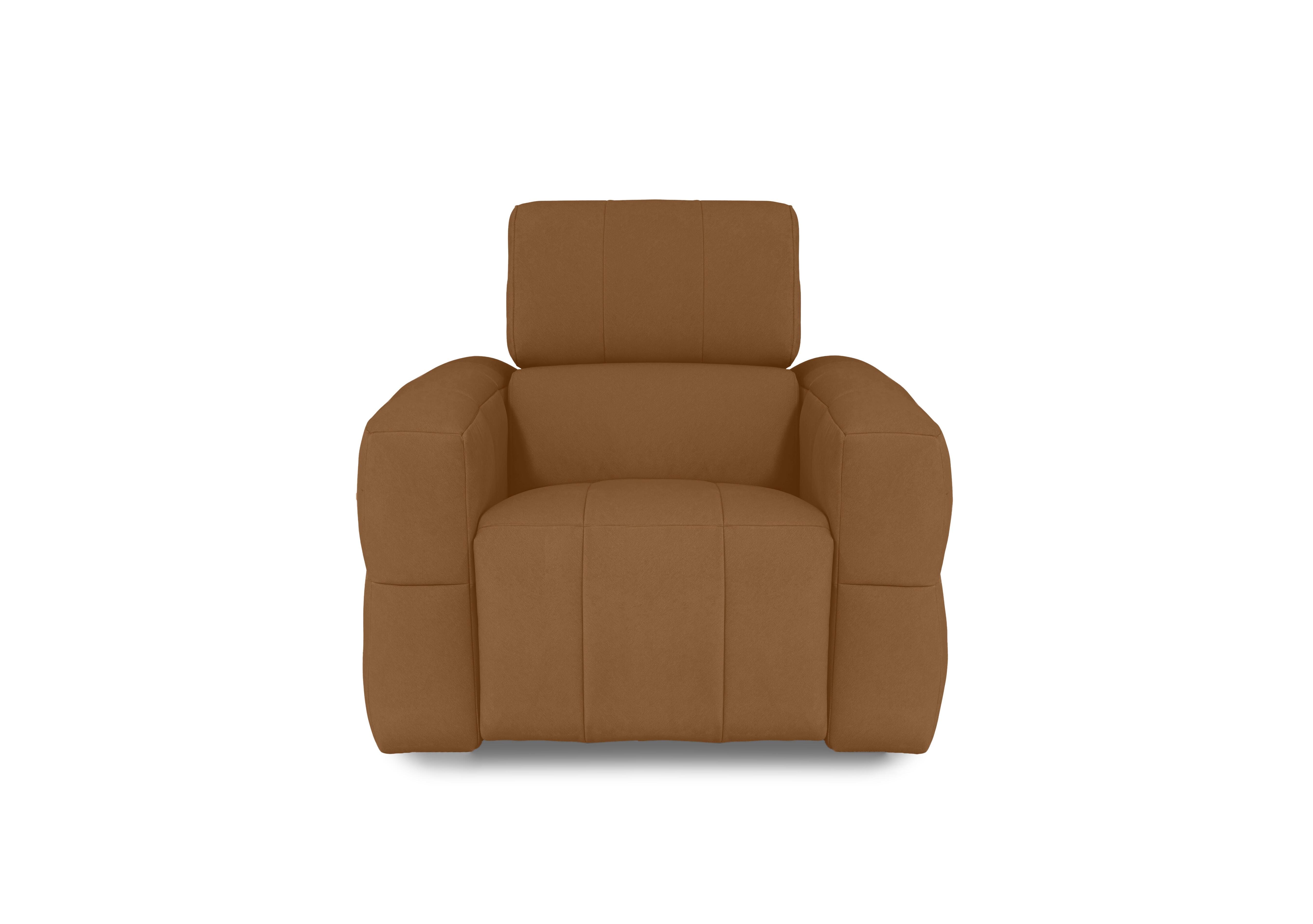 Cube Fabric Power Recliner Chair with Power Headrest in Bella Copper 43273 on Furniture Village