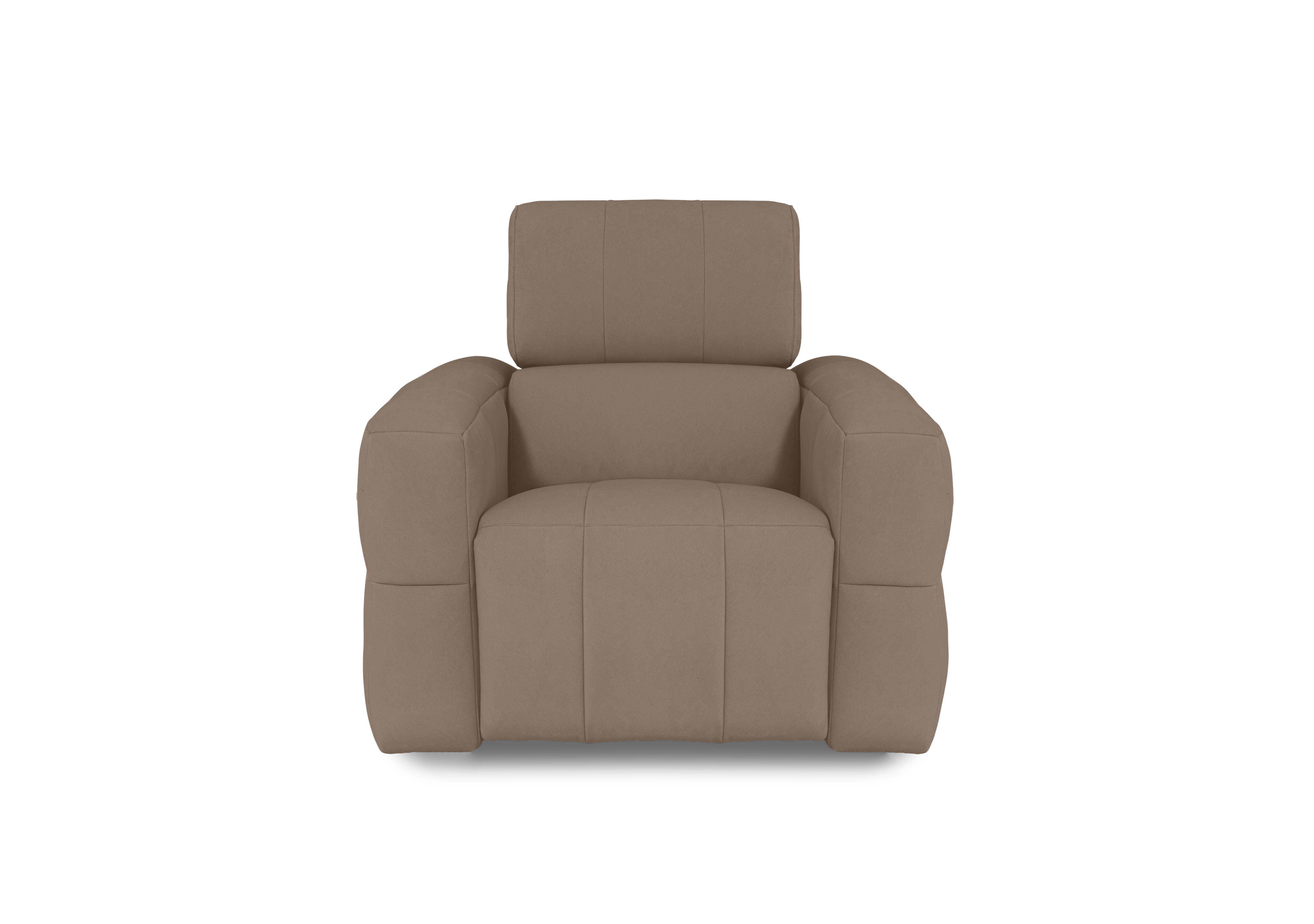 Cube Fabric Power Recliner Chair with Power Headrest in Bella Latte 43170 on Furniture Village