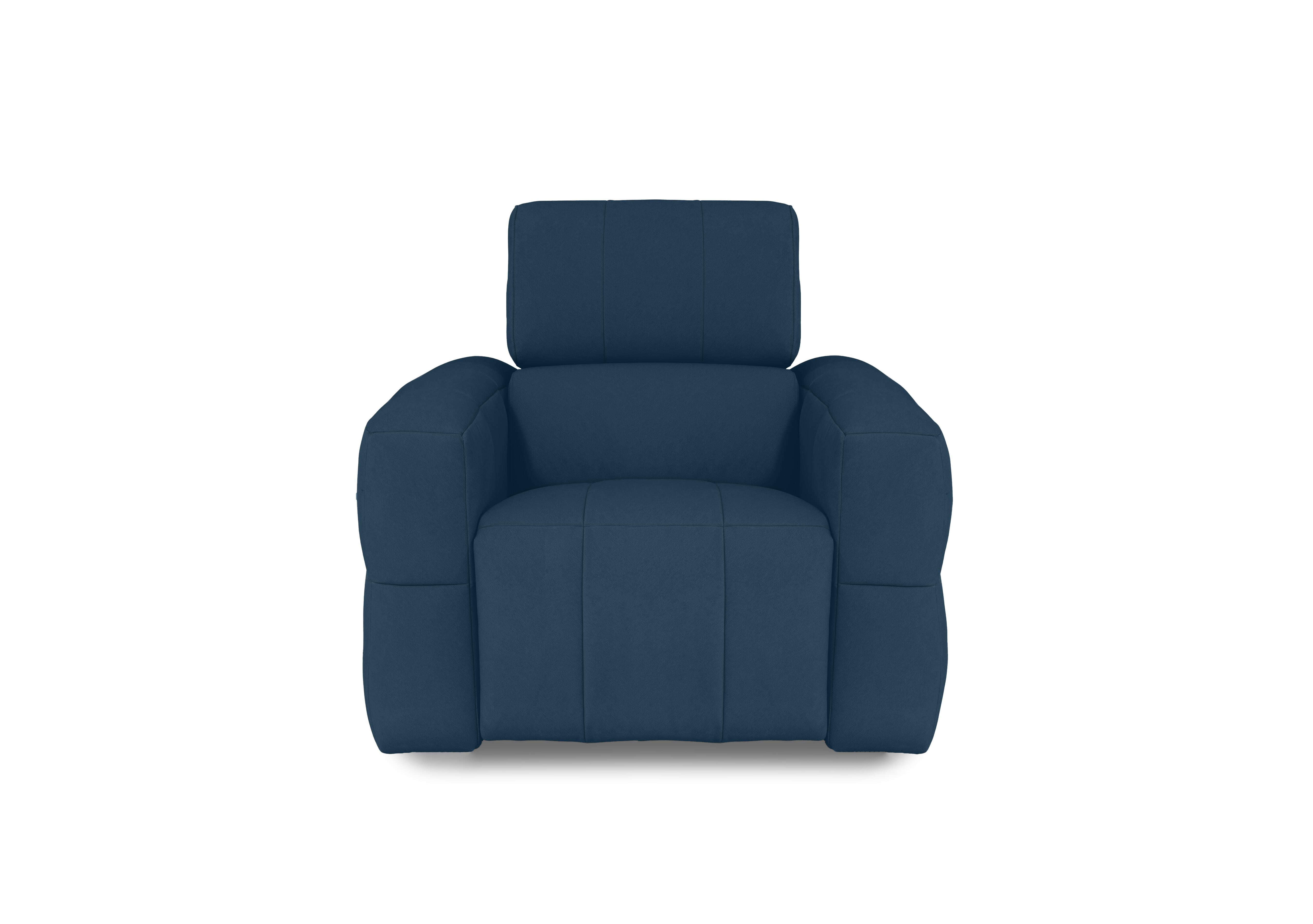 Cube Fabric Power Recliner Chair with Power Headrest in Bella Navy 43330 on Furniture Village