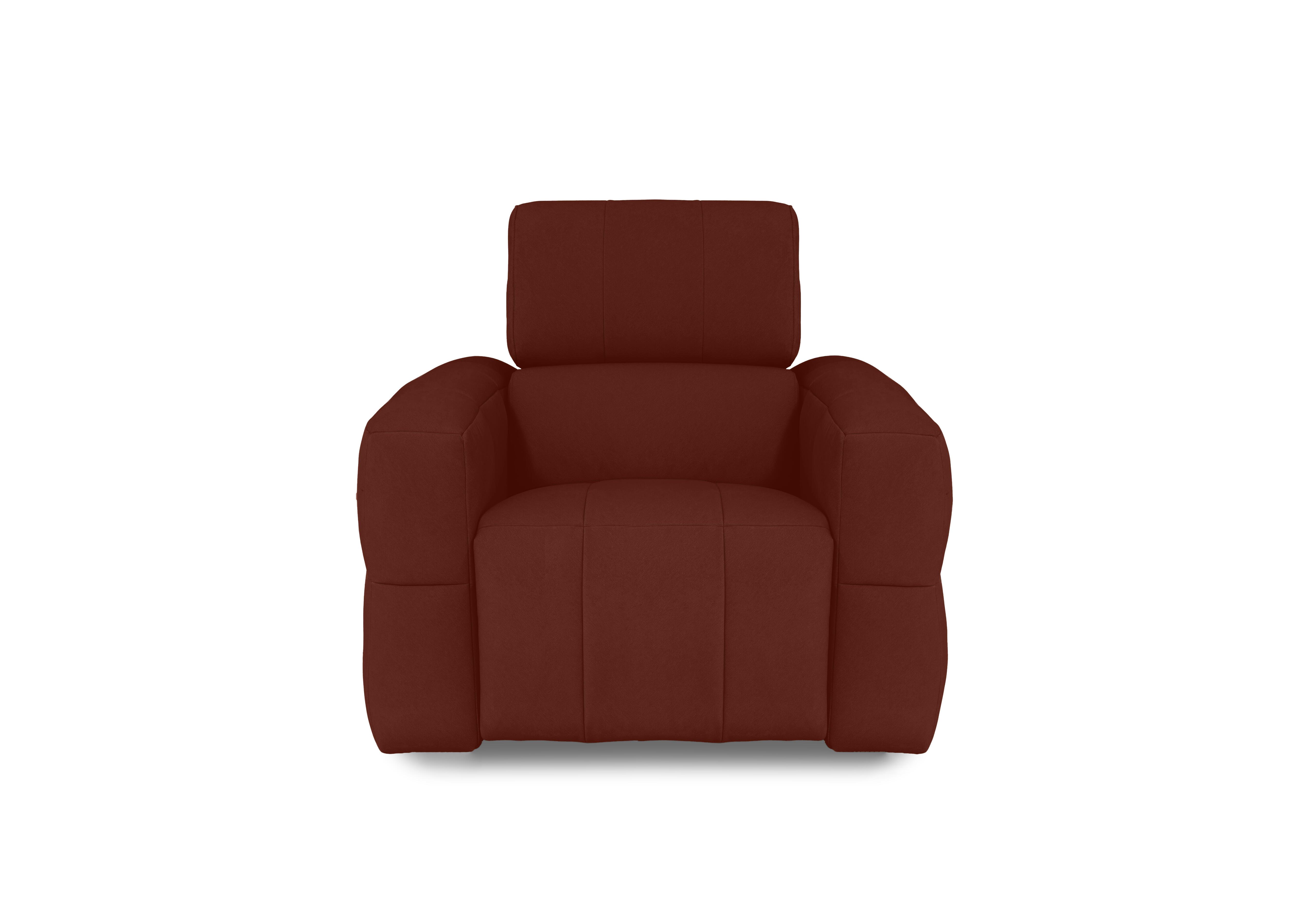 Cube Fabric Power Recliner Chair with Power Headrest in Bella Rust 43232 on Furniture Village
