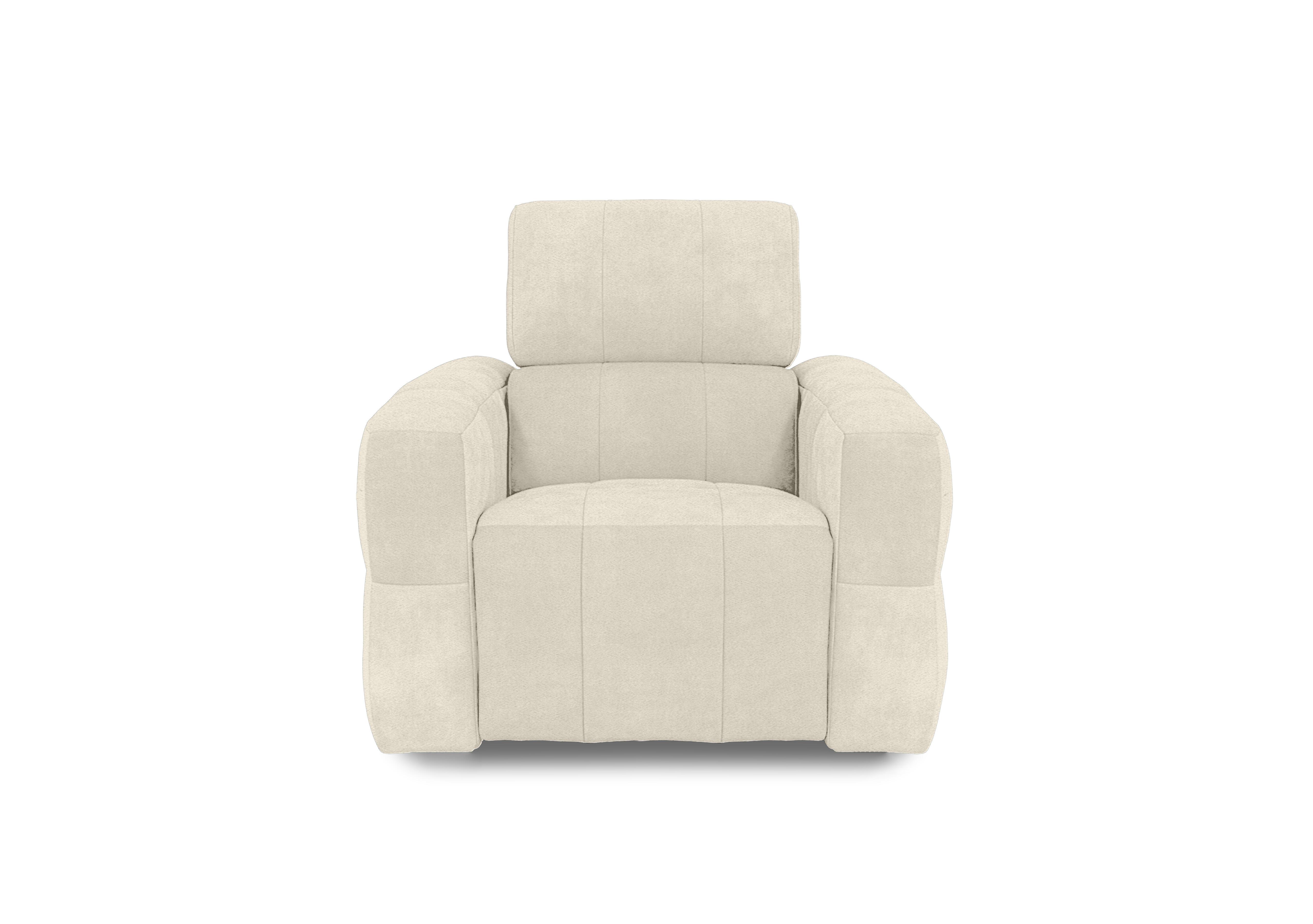 Cube Fabric Power Recliner Chair with Power Headrest in Hudson Mink 25120 on Furniture Village