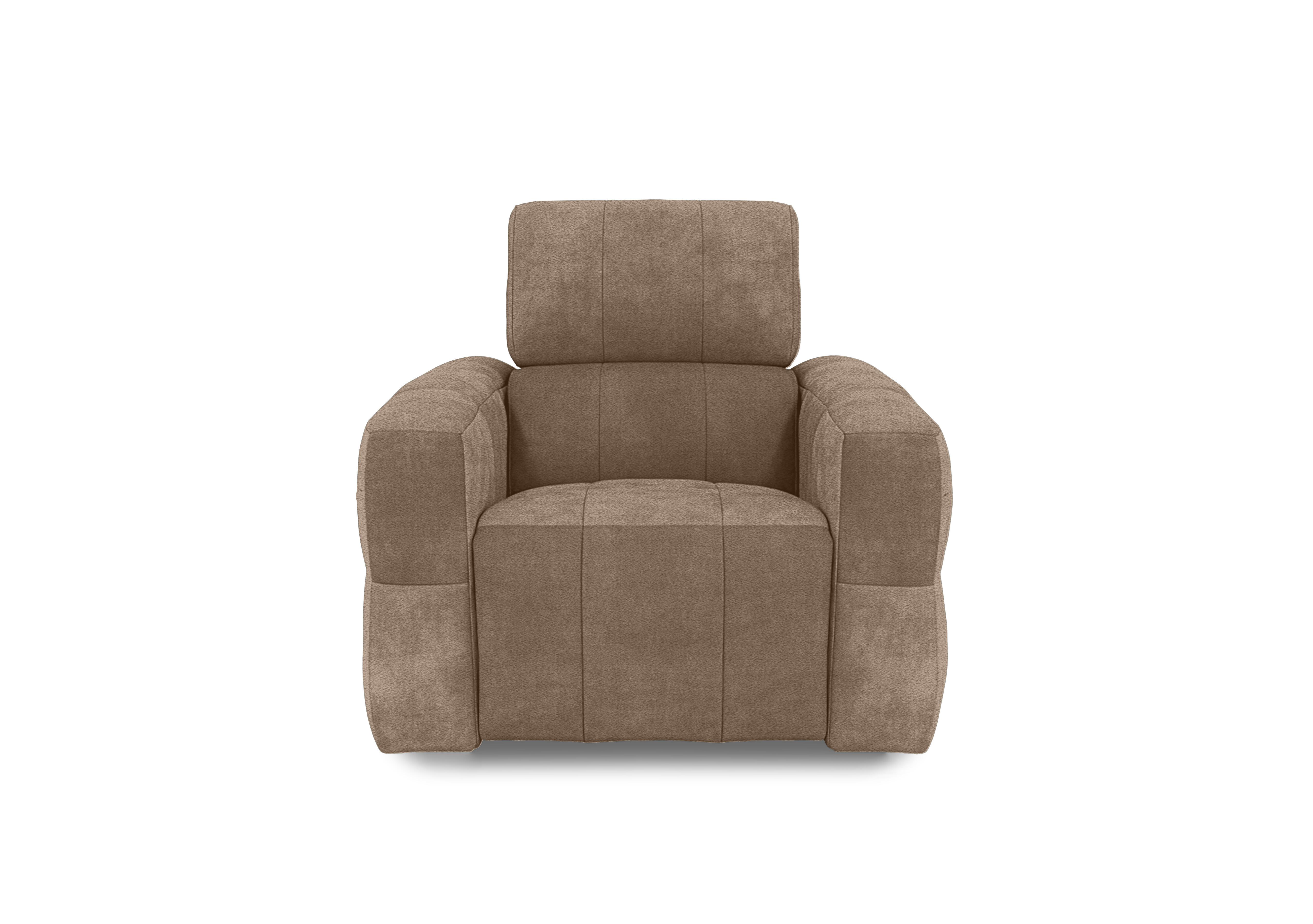 Cube Fabric Power Recliner Chair with Power Headrest in Hudson Mocha 25431 on Furniture Village