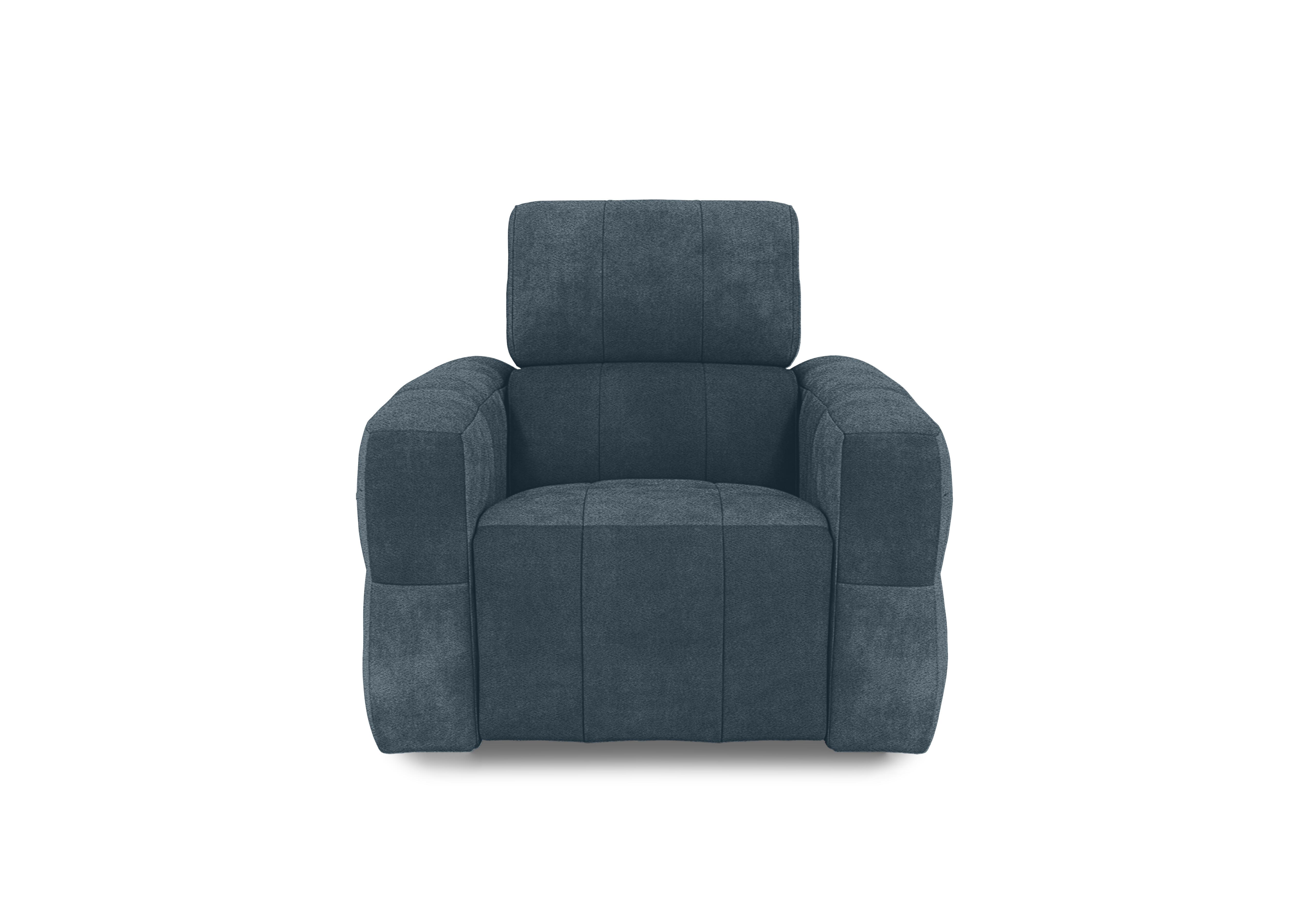 Cube Fabric Power Recliner Chair with Power Headrest in Hudson Ocean 25315 on Furniture Village