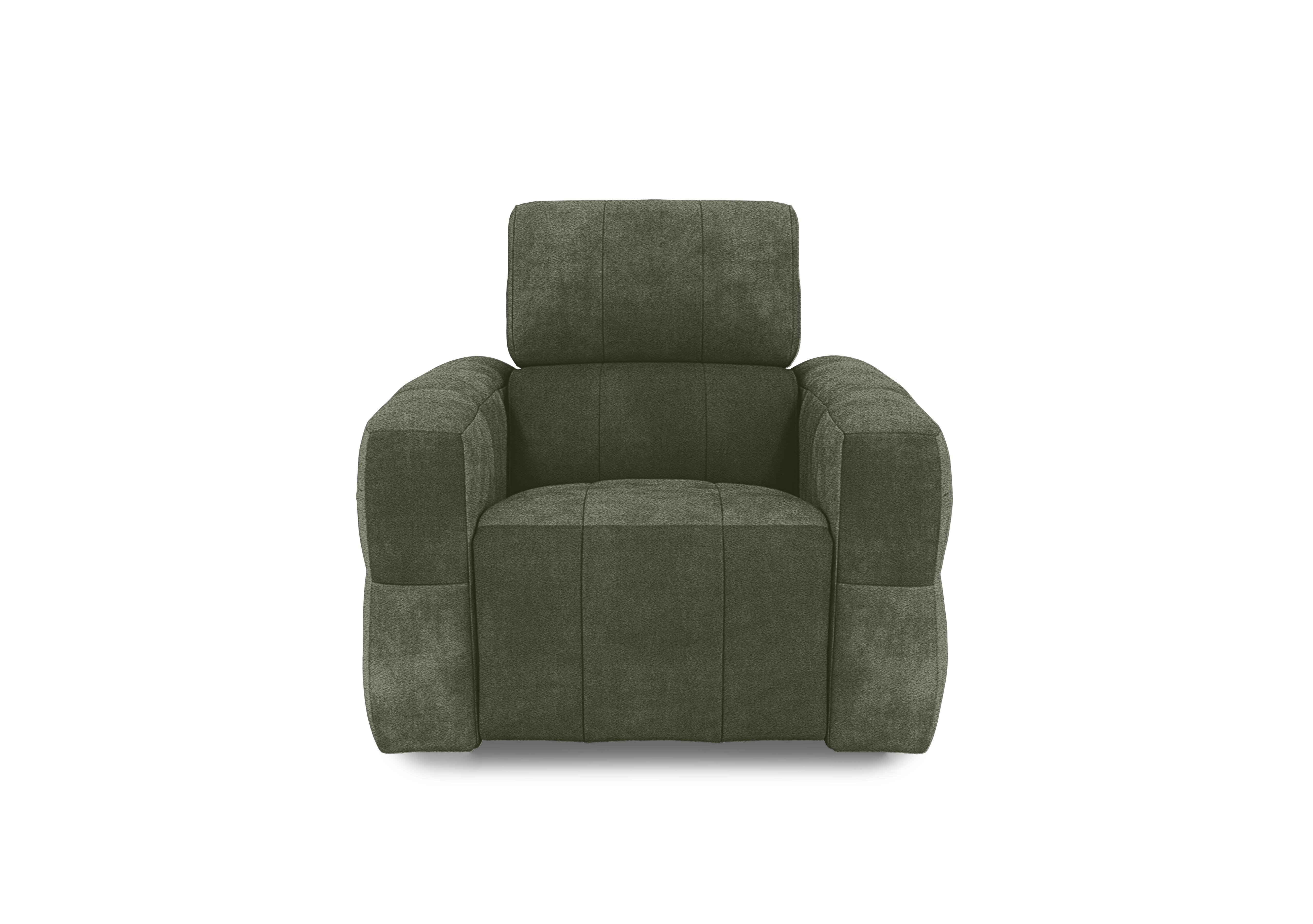 Cube Fabric Power Recliner Chair with Power Headrest in Hudson Pine 25355 on Furniture Village