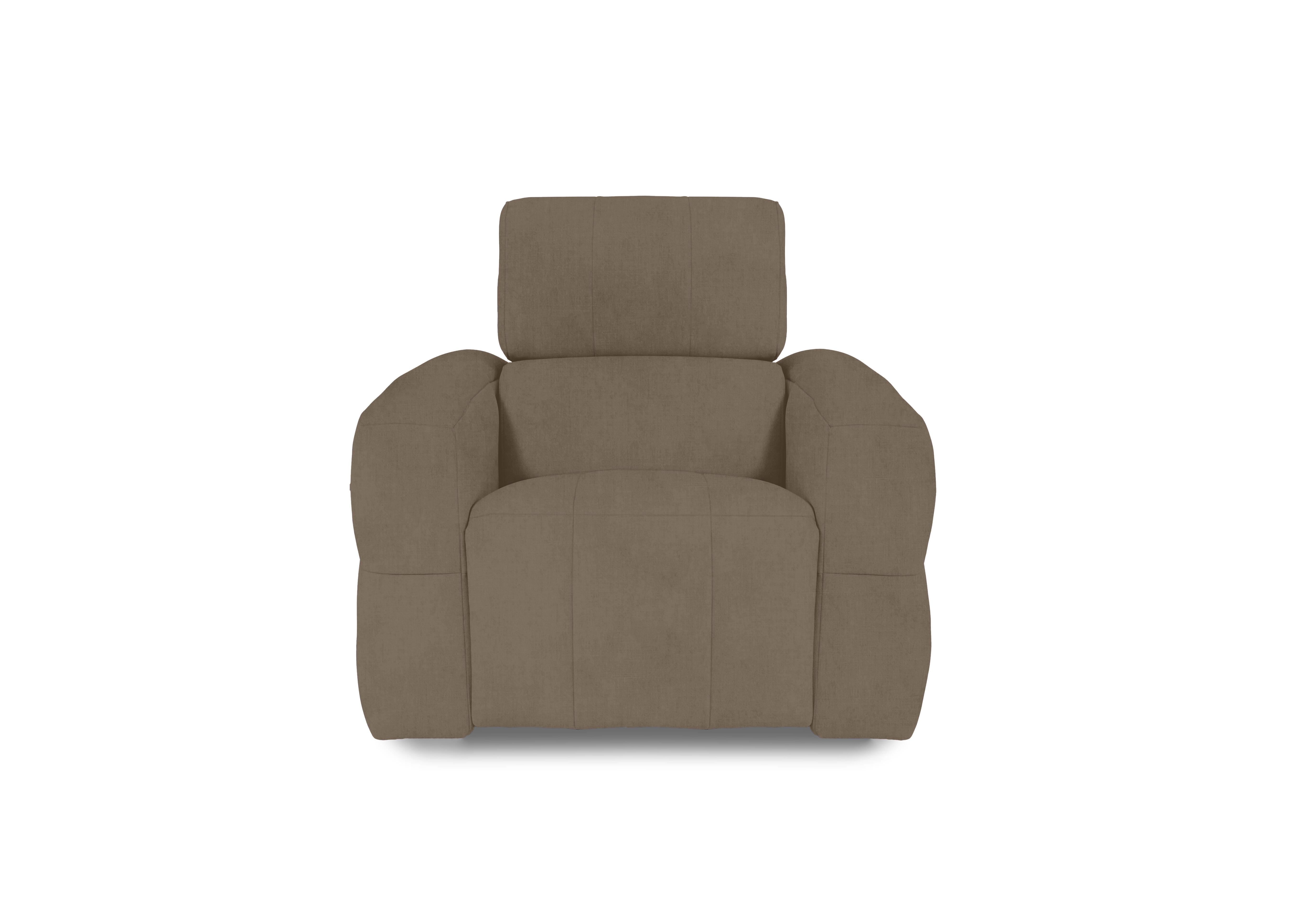 Cube Fabric Power Recliner Chair with Power Headrest in Opulence Cedar 51014 on Furniture Village