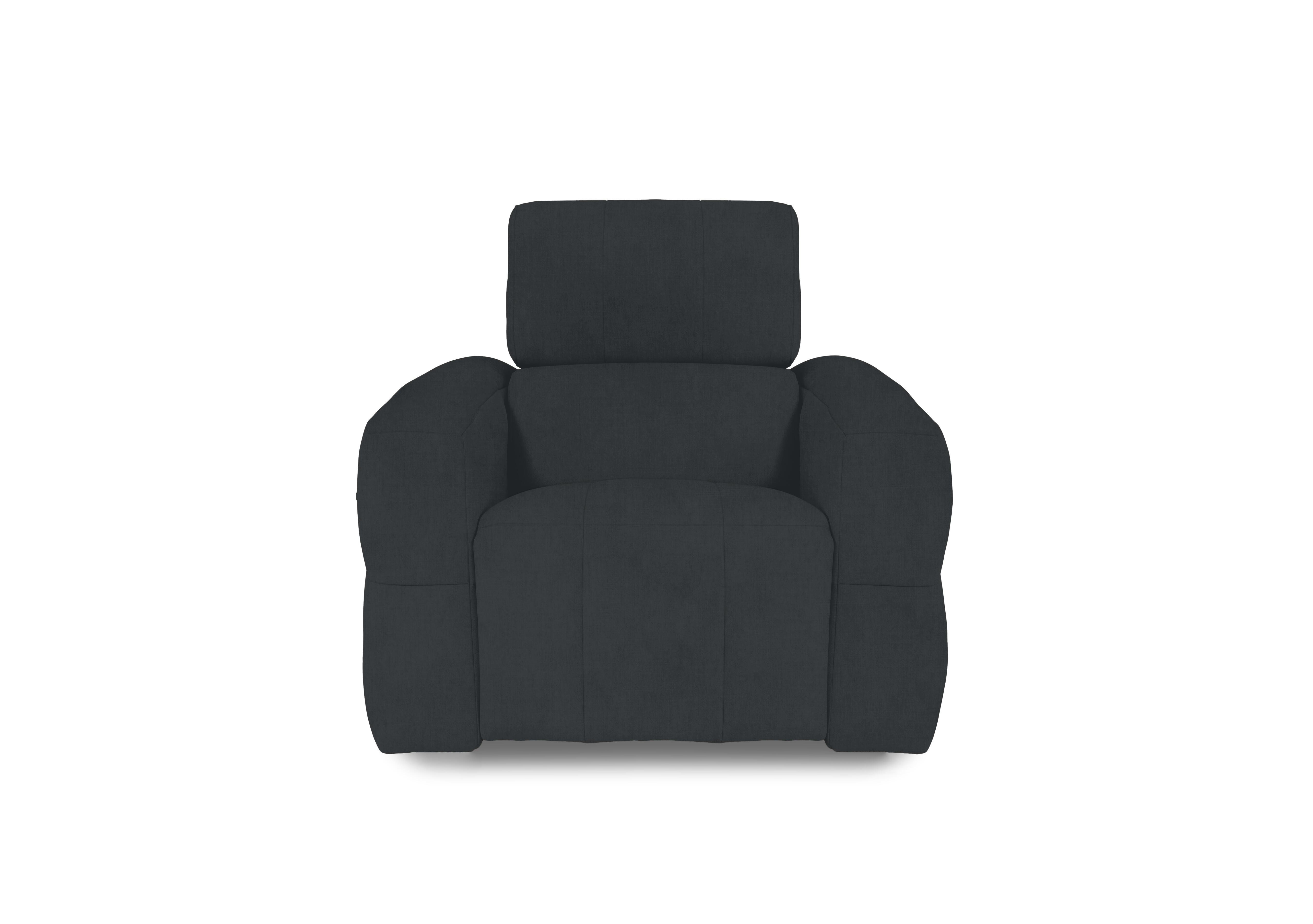 Cube Fabric Power Recliner Chair with Power Headrest in Opulence Charcoal 51002 on Furniture Village