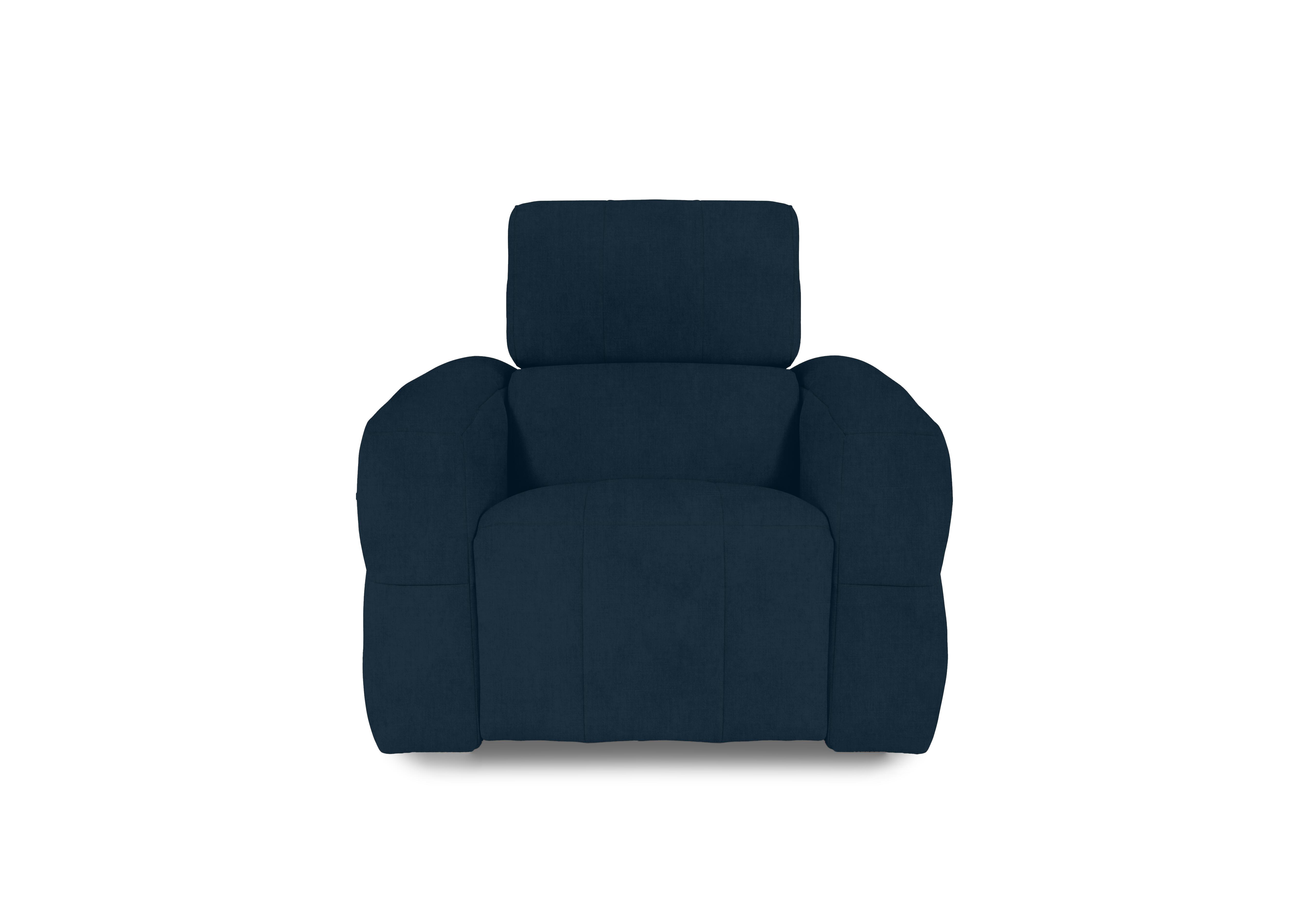 Cube Fabric Power Recliner Chair with Power Headrest in Opulence Royal 50495 on Furniture Village