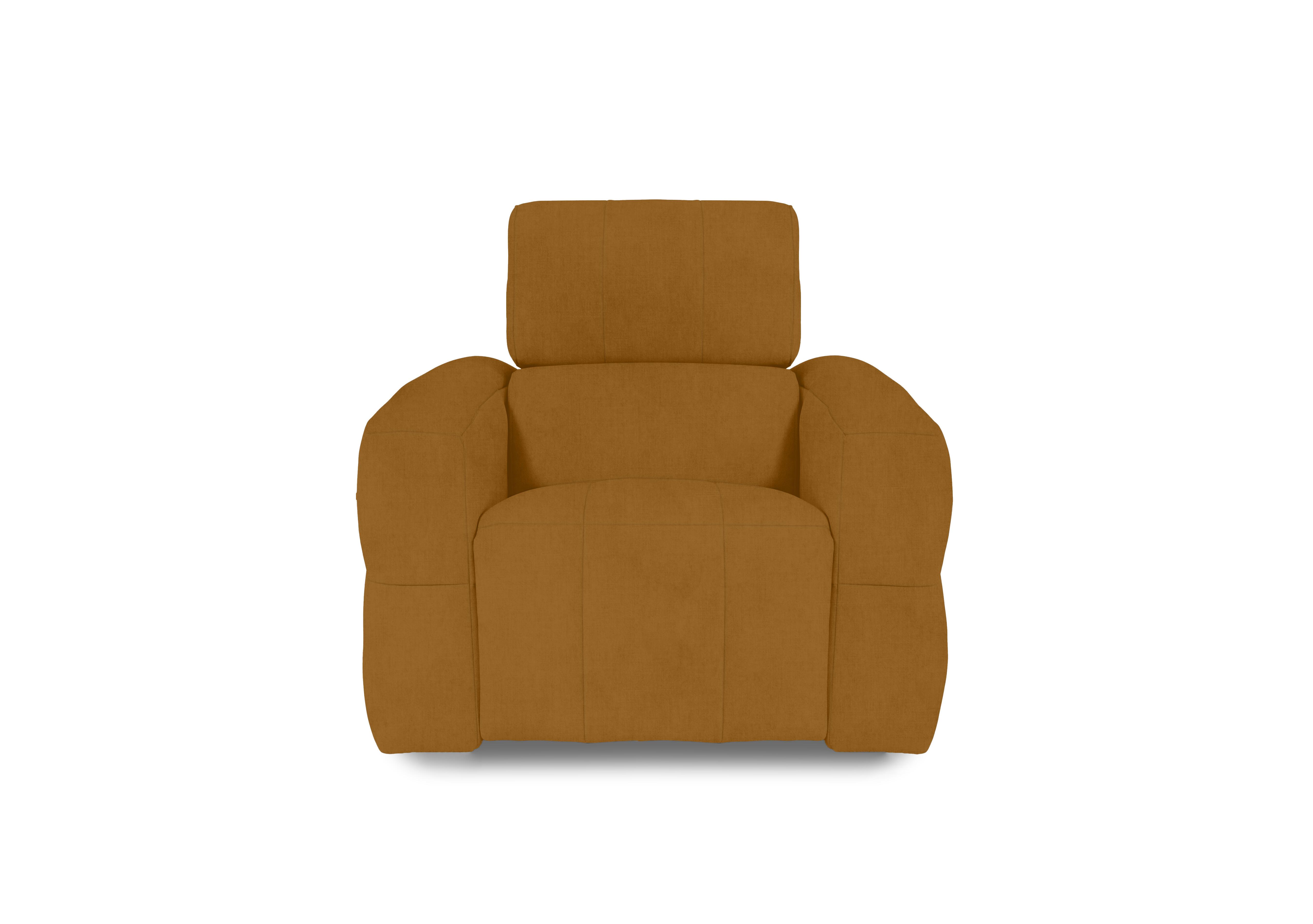 Cube Fabric Power Recliner Chair with Power Headrest in Opulence Saffron 51009 on Furniture Village