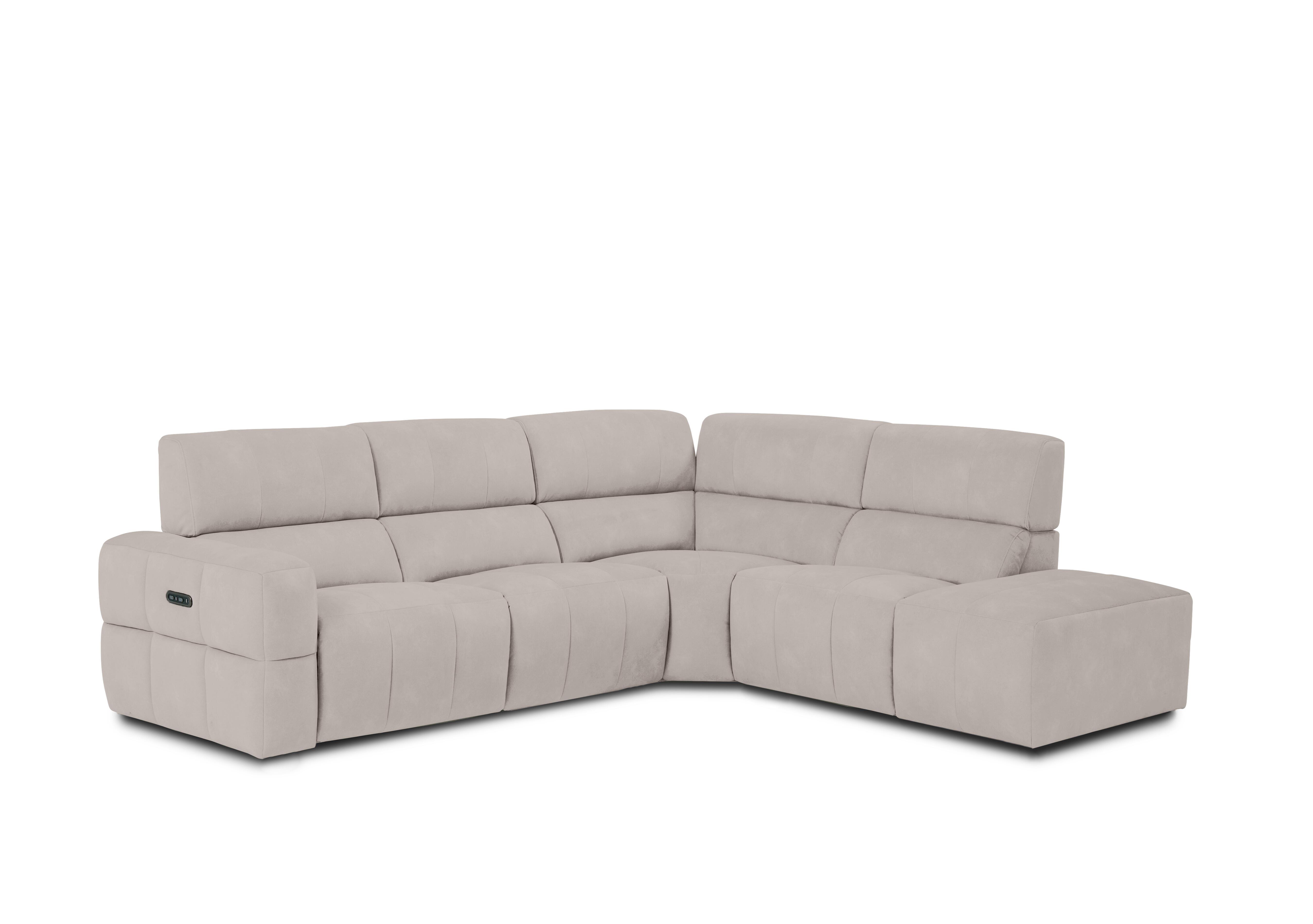 Cube Fabric Power Recliner Chaise End Sofa with Power Headrest in Bella Lead Grey 43451 on Furniture Village