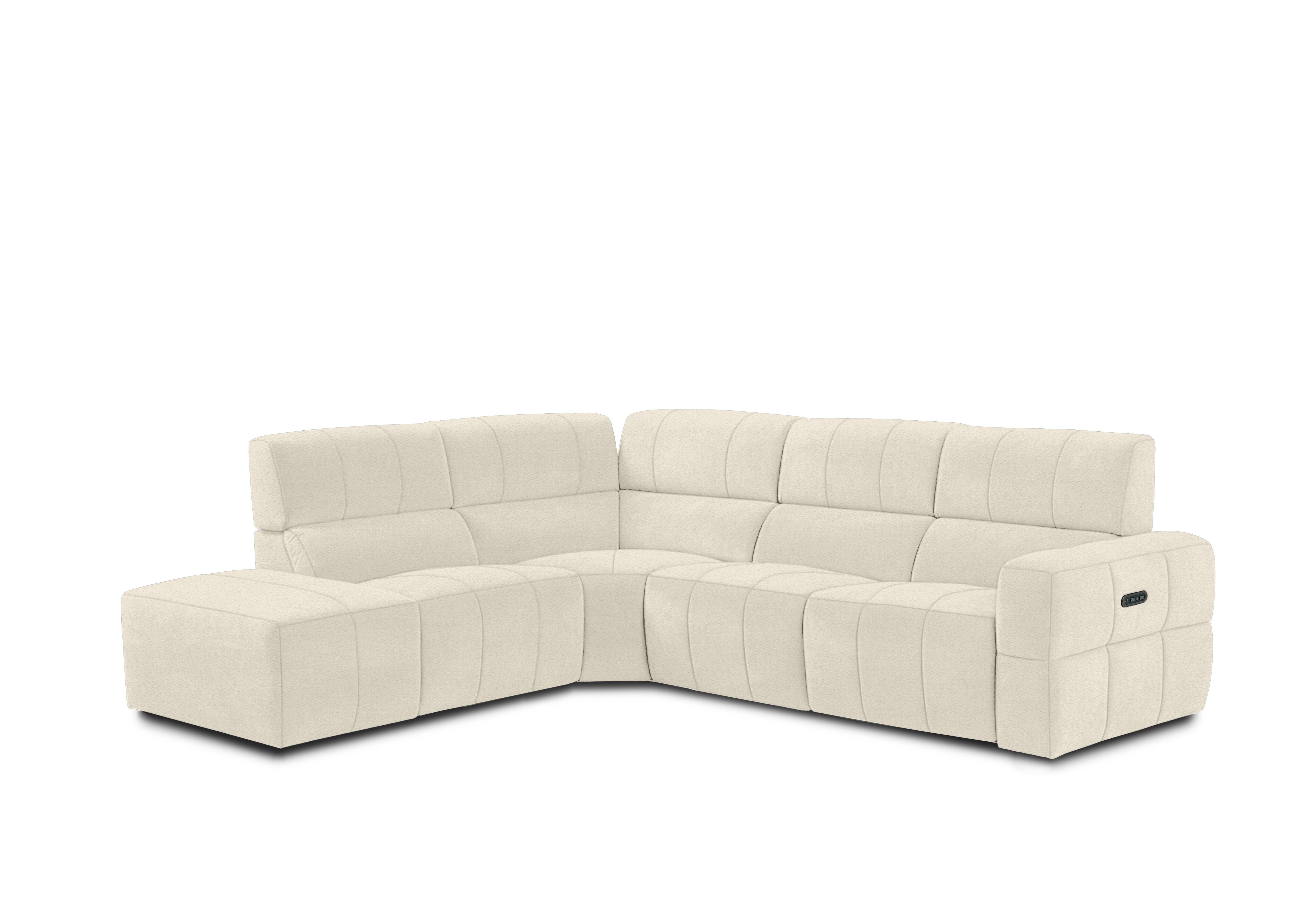 Cube Fabric Power Recliner Chaise End Sofa with Power Headrest in Hudson Mink 25120 on Furniture Village