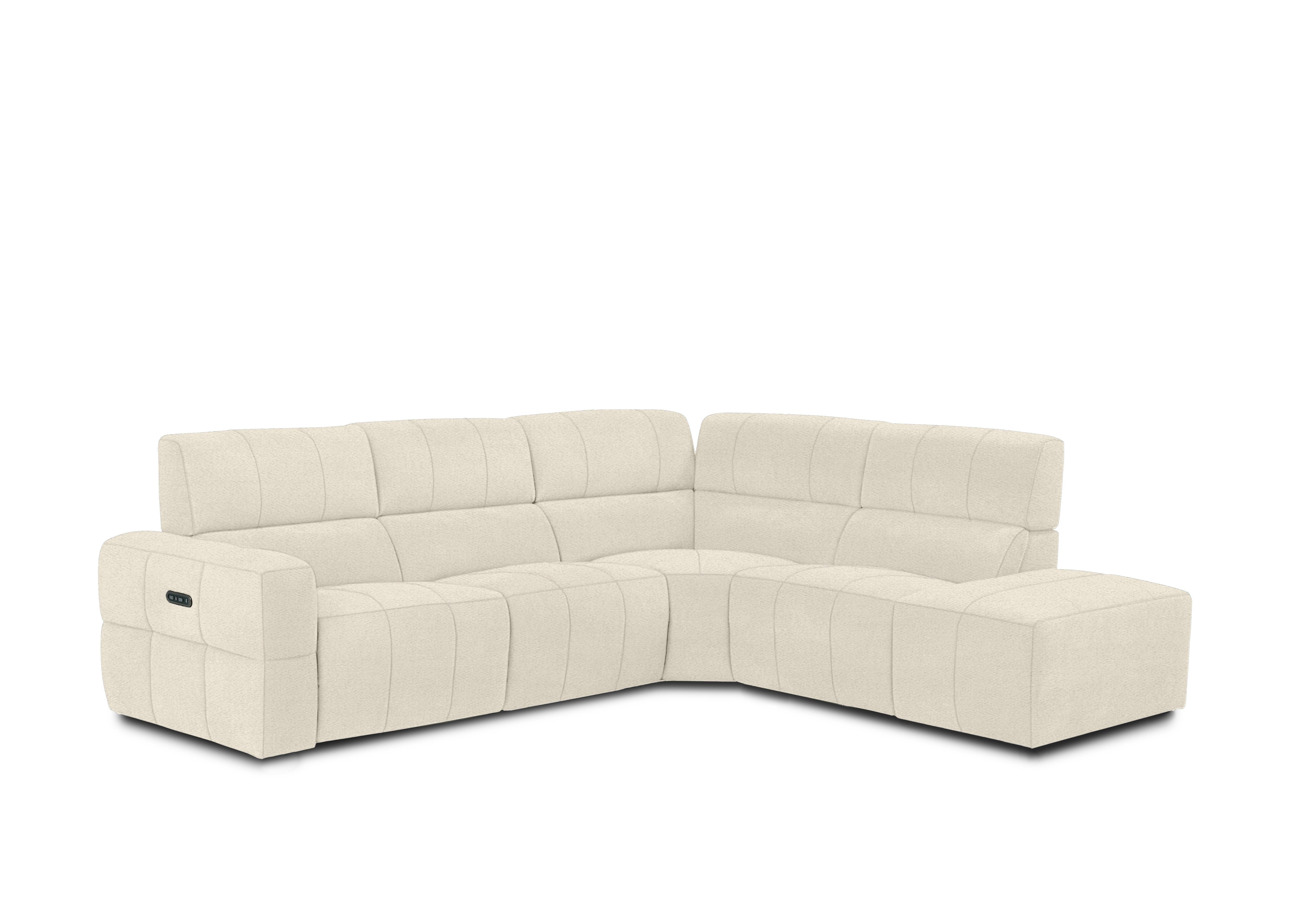 Cube Fabric Power Recliner Chaise End Sofa with Power Headrest in Hudson Mink 25120 on Furniture Village