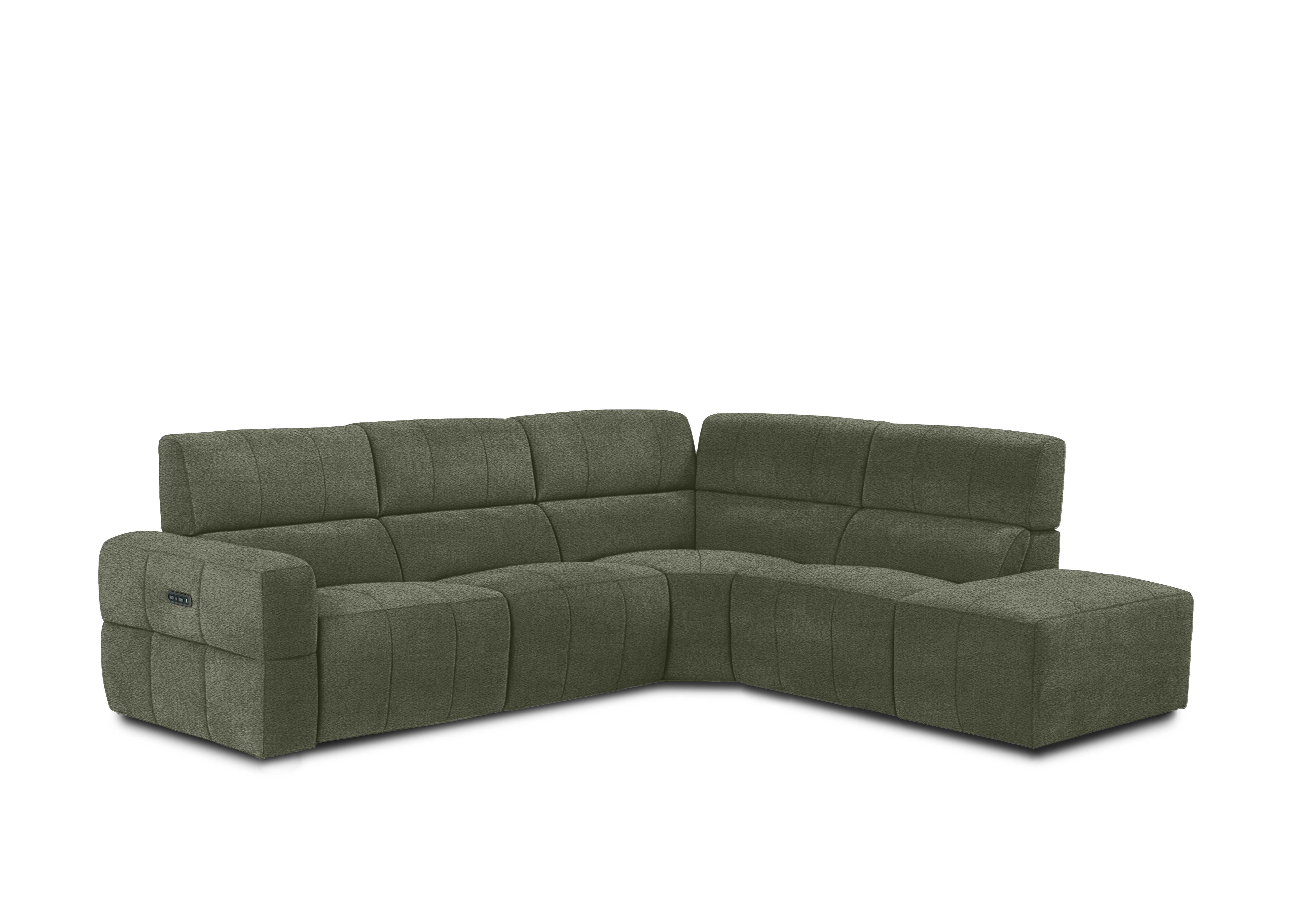 Cube Fabric Power Recliner Chaise End Sofa with Power Headrest in Hudson Pine 25355 on Furniture Village