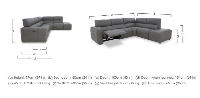 Cube Leather Power Recliner Chaise End Sofa with Power Headrest in  on Furniture Village