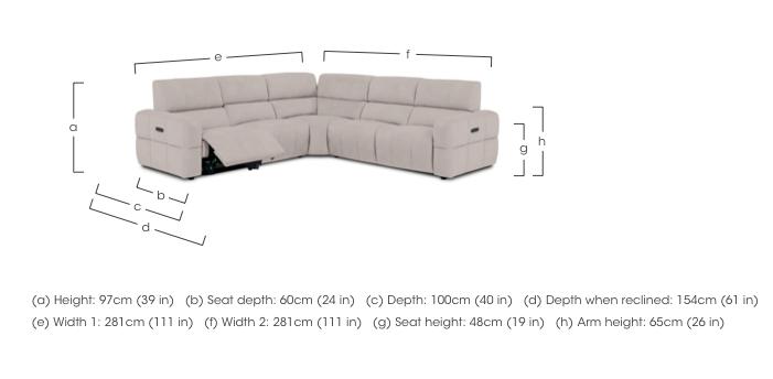 Cube Fabric Large Power Recliner Corner Sofa with Power Headrests in  on Furniture Village