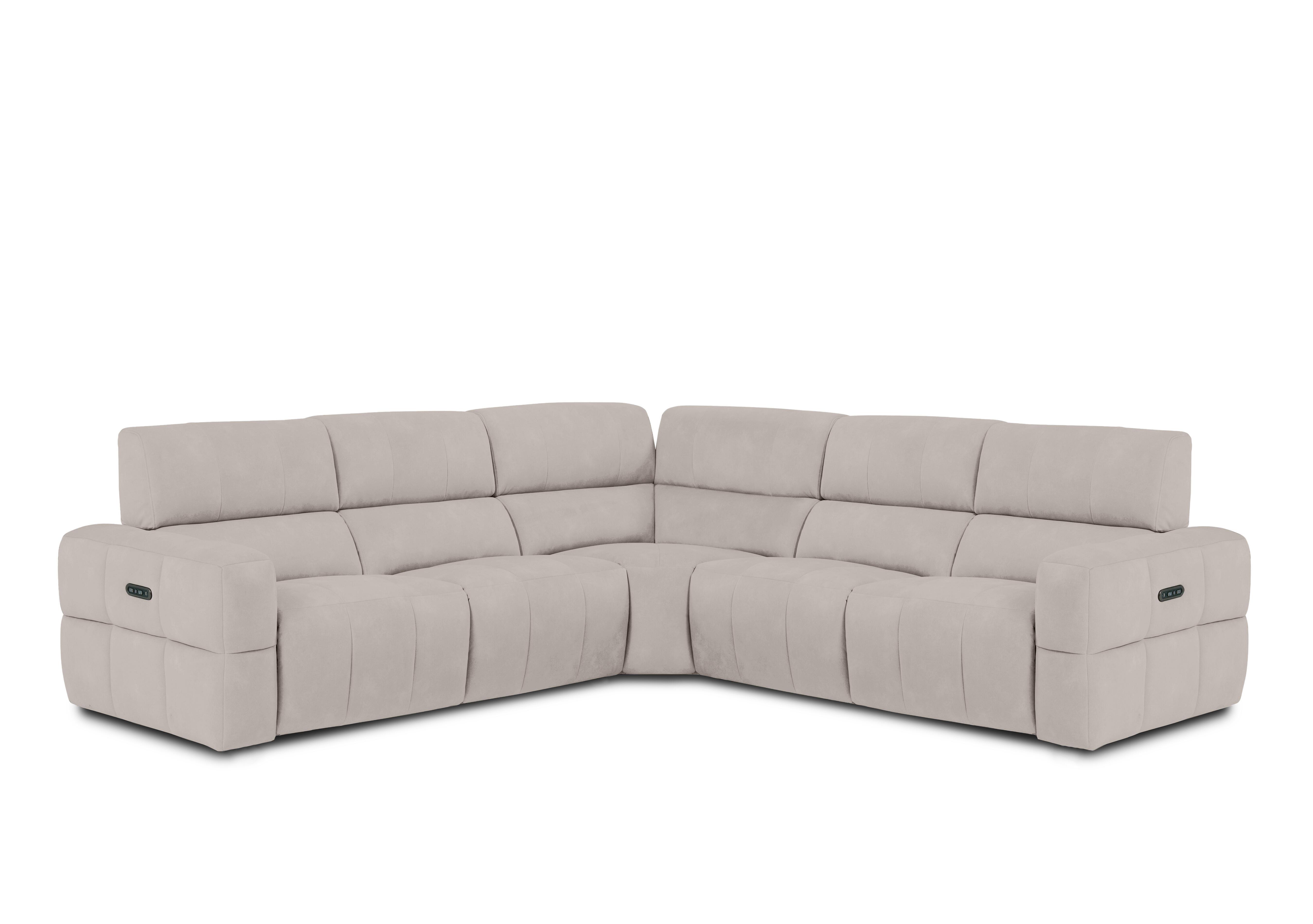Cube Fabric Large Power Recliner Corner Sofa with Power Headrests in Bella Lead Grey 43451 on Furniture Village