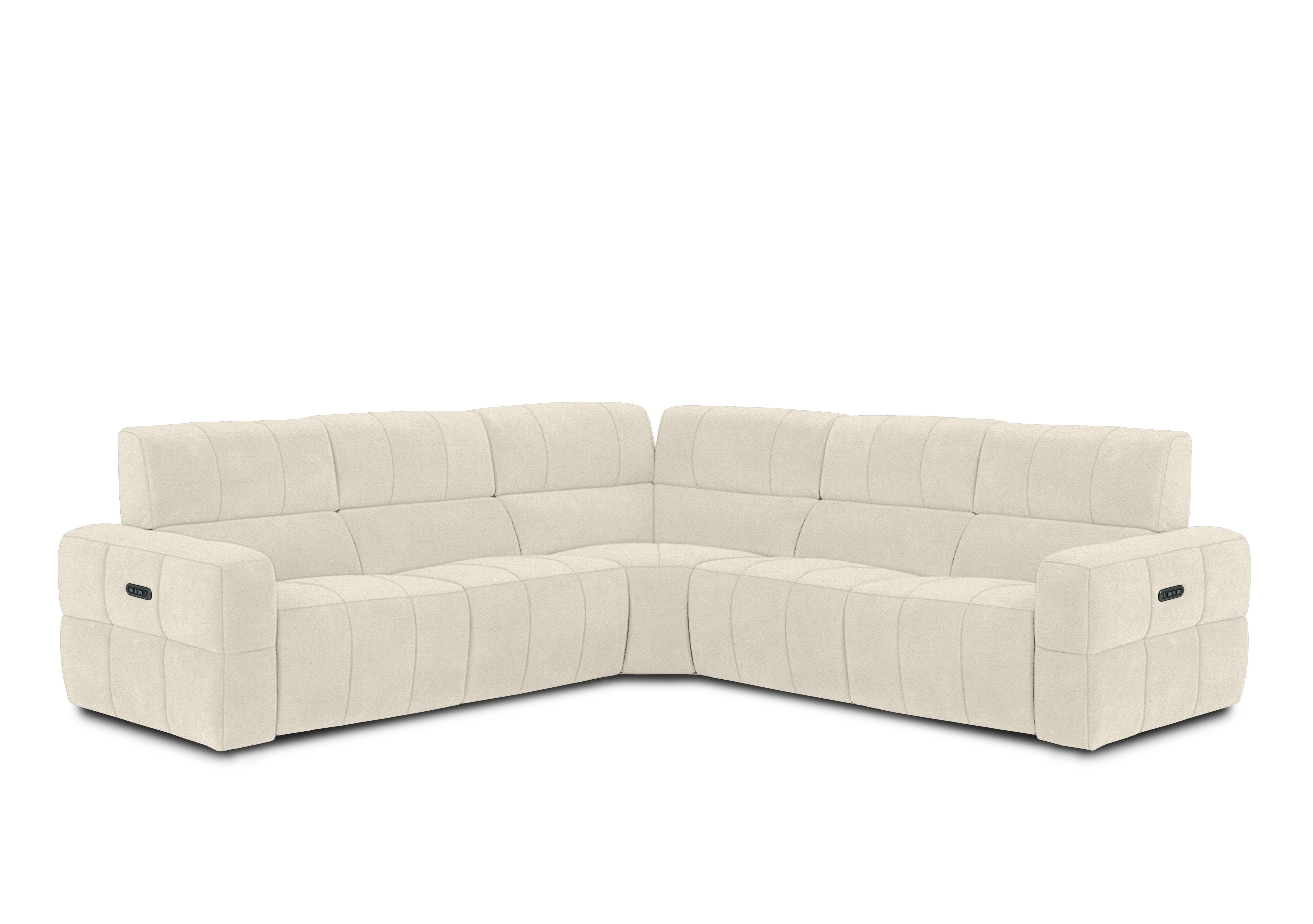 Cube Fabric Large Power Recliner Corner Sofa with Power Headrests in Hudson Mink 25120 on Furniture Village