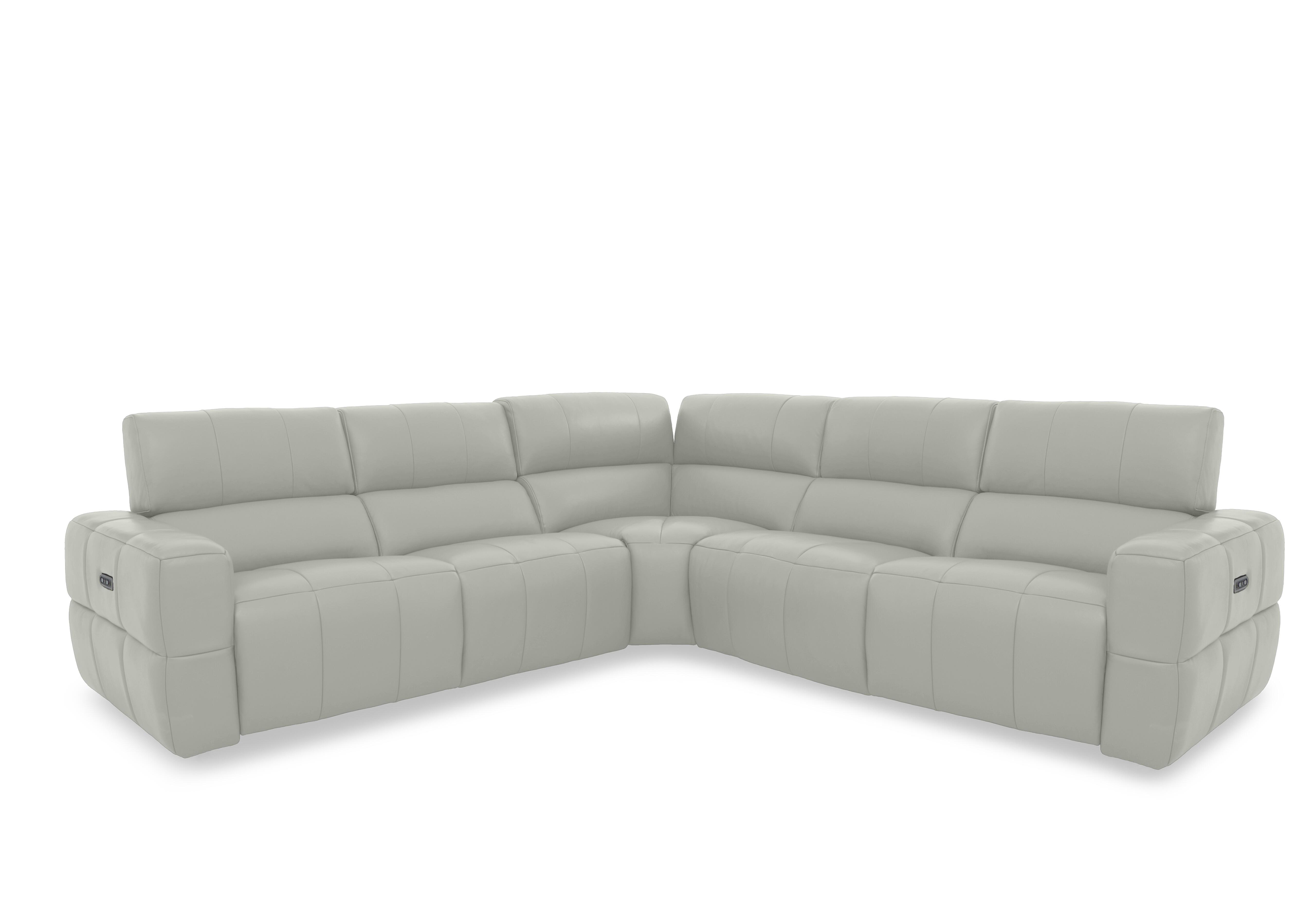 Cube Leather Large Power Recliner Corner Sofa with Power Headrests in Oslo Pine Cat-40/10 on Furniture Village