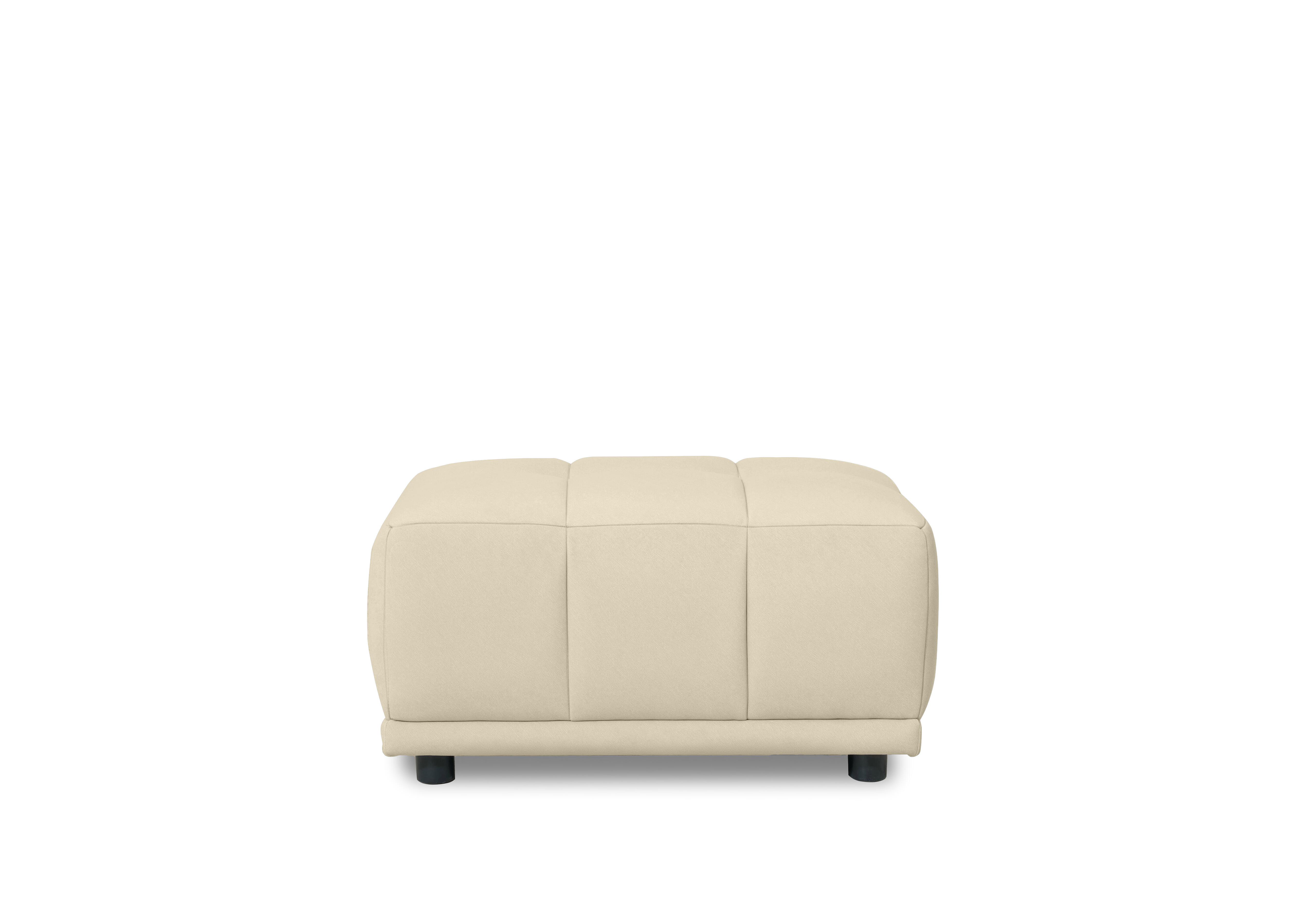 Cube Fabric Large Footstool in Bella Barley White 43121 on Furniture Village