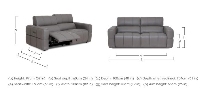 Cube Leather 3 Seater Power Recliner Sofa with Power Headrests in  on Furniture Village