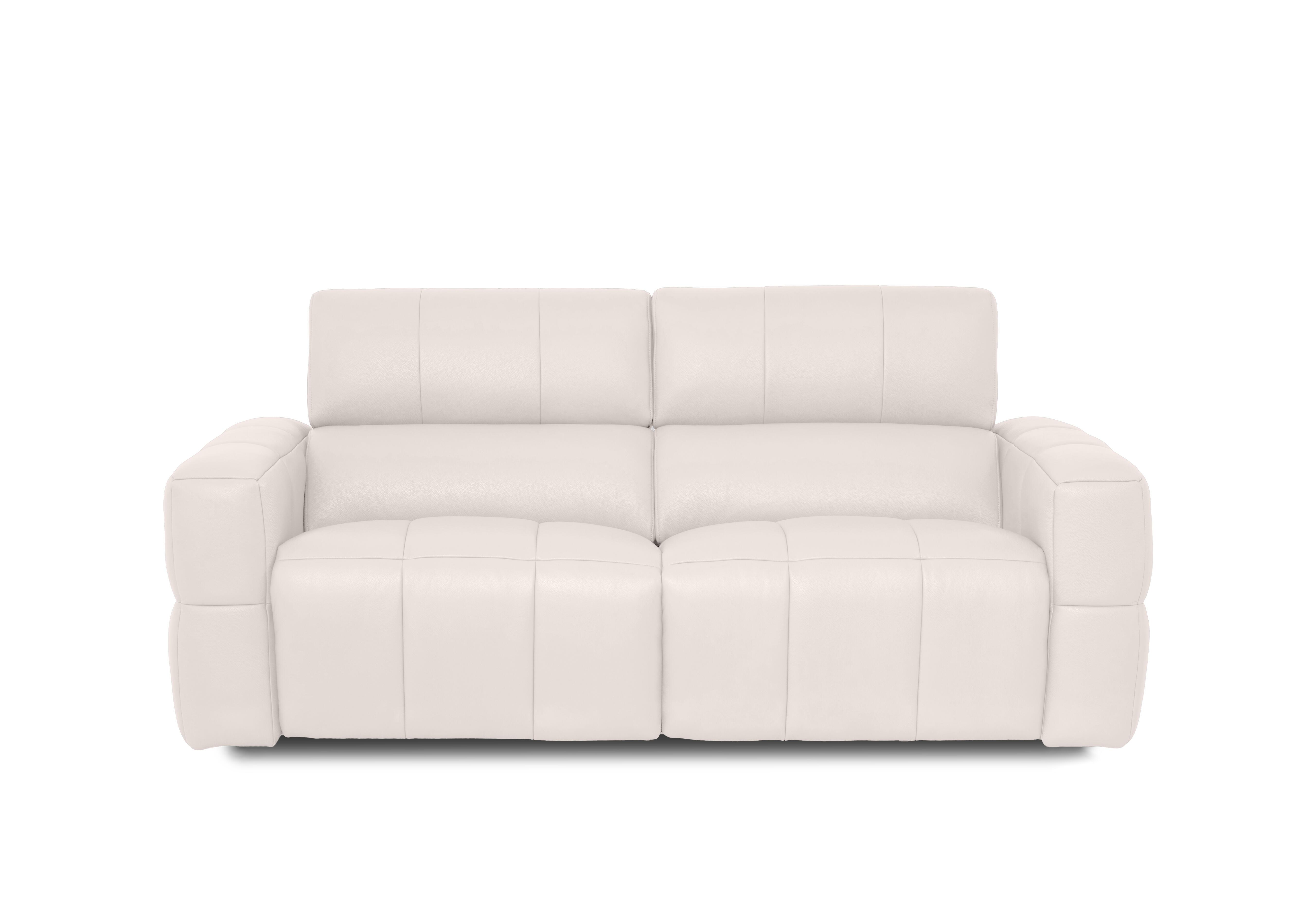 Cube Leather 3 Seater Power Recliner Sofa with Power Headrests in Oslo Cotton Cat-40/13 on Furniture Village