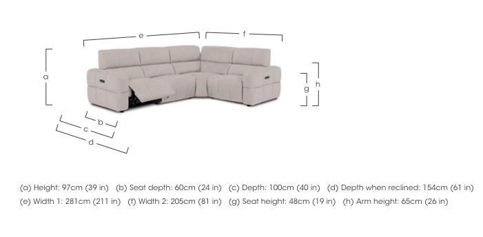 Cube Fabric Power Recliner Corner Sofa with Power Headrests in  on Furniture Village