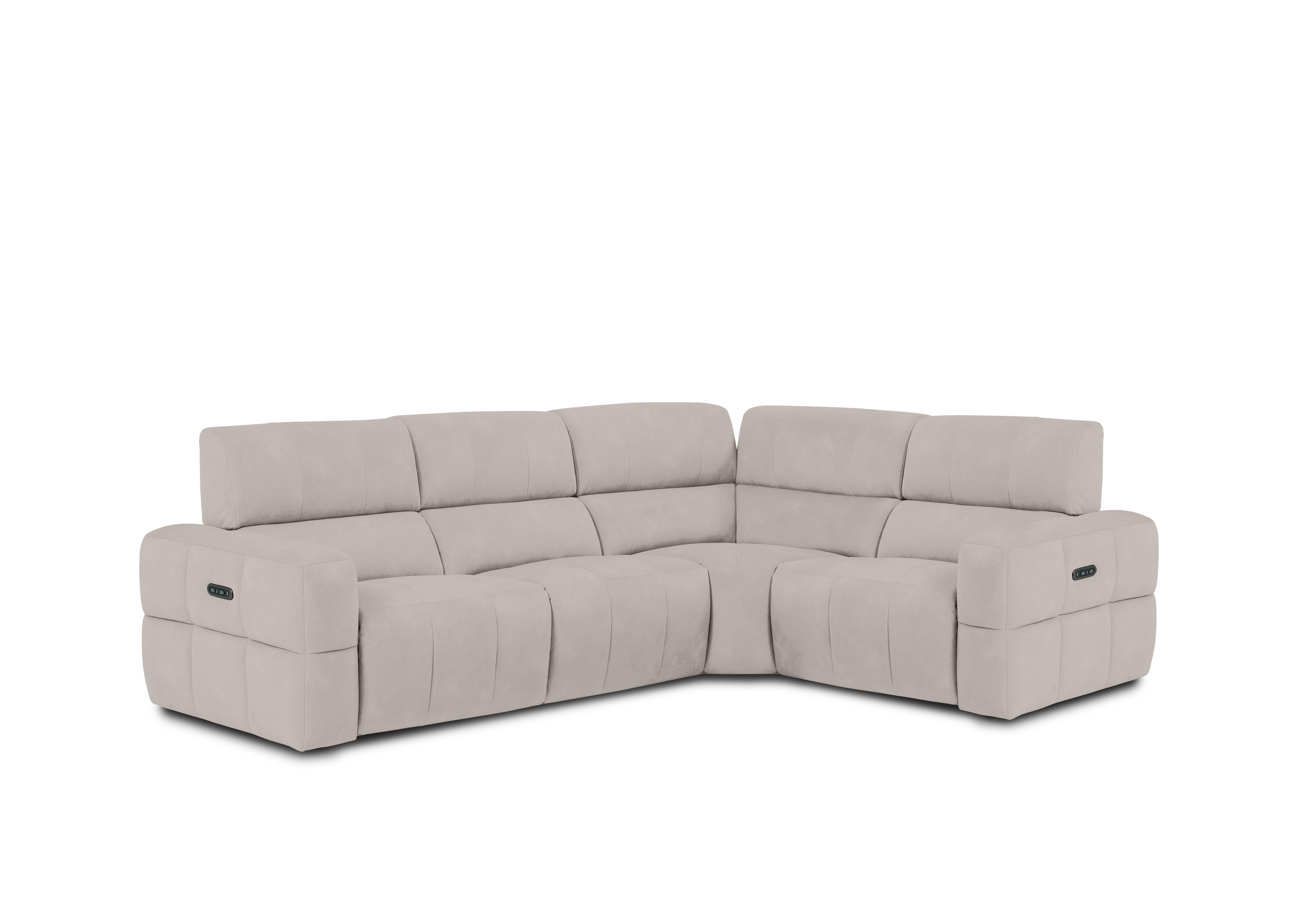 Cube Fabric Power Recliner Corner Sofa with Power Headrests in Bella Lead Grey 43451 on Furniture Village