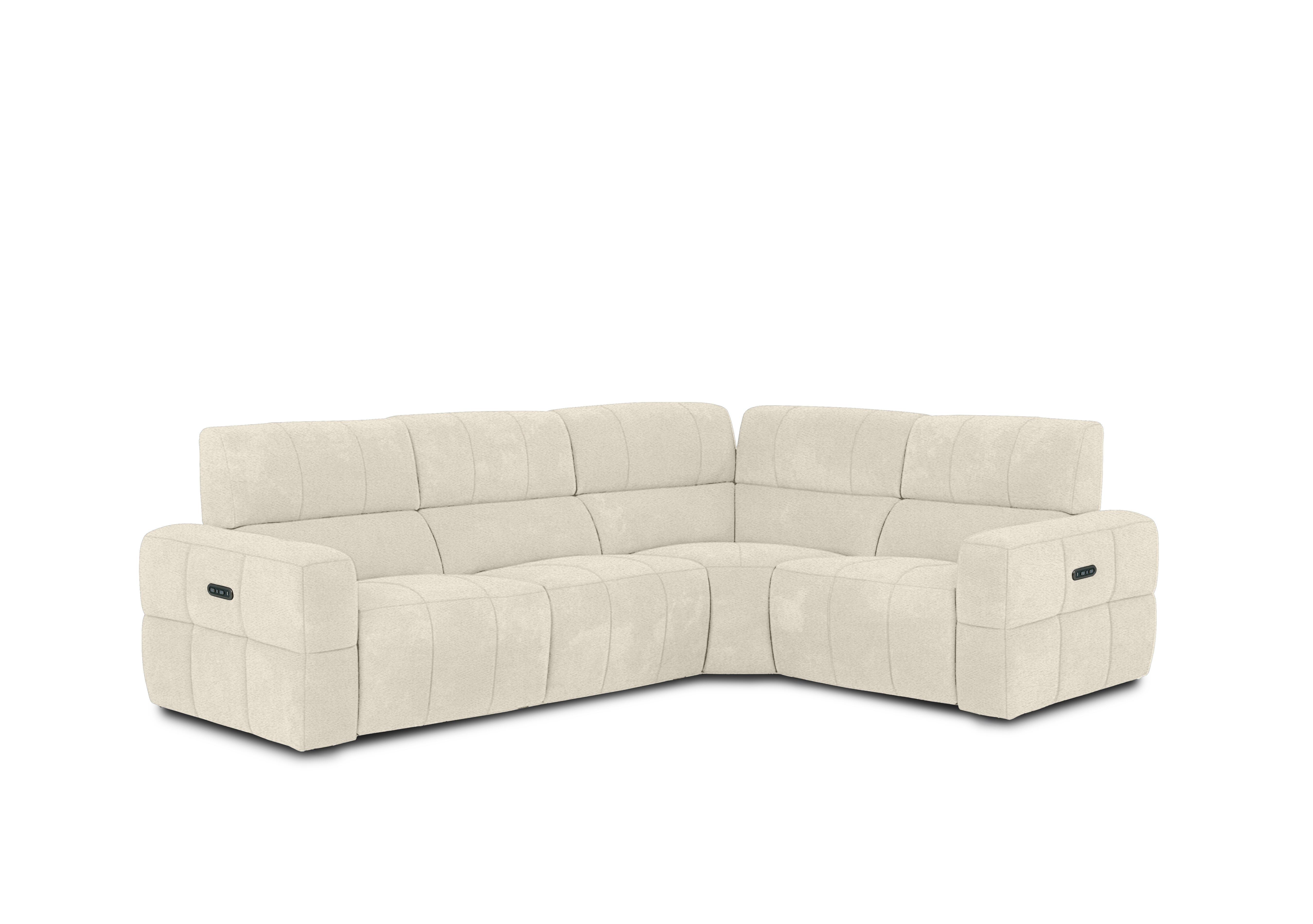 Cube Fabric Power Recliner Corner Sofa with Power Headrests in Hudson Mink 25120 on Furniture Village